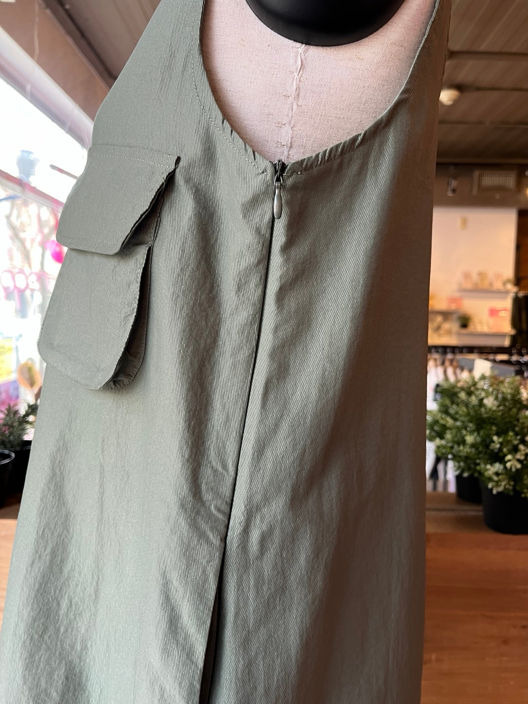 Denim Weave Nylon Mini Dress