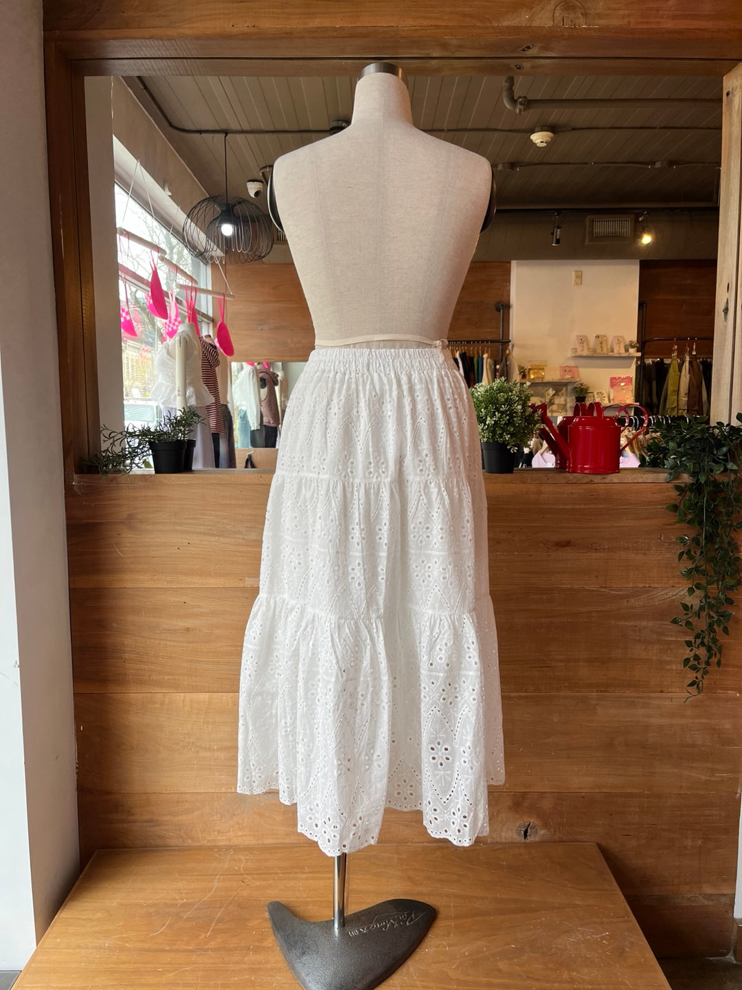 Eyelet Maxi Skirt