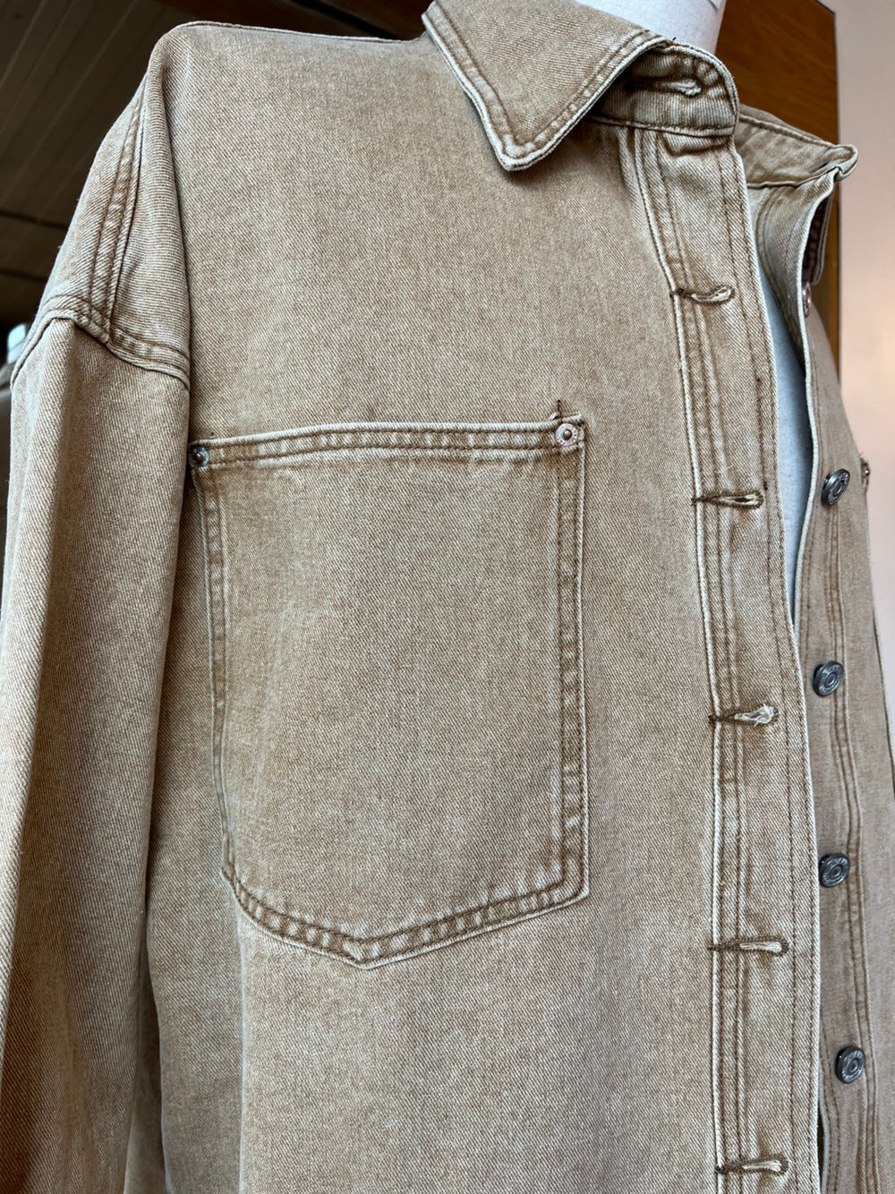 Men's Brown Denim Shacket