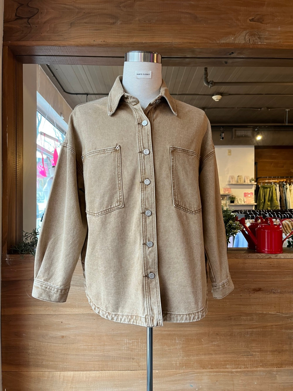 Men's Brown Denim Shacket