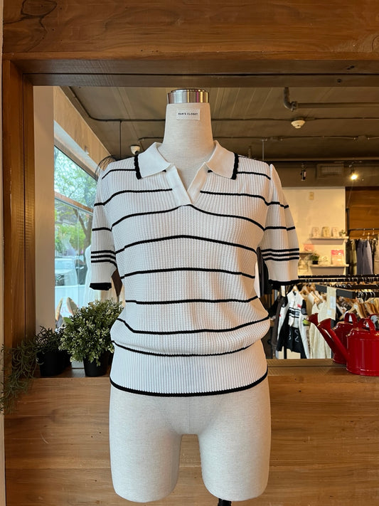 Knit Collared T-Shirt