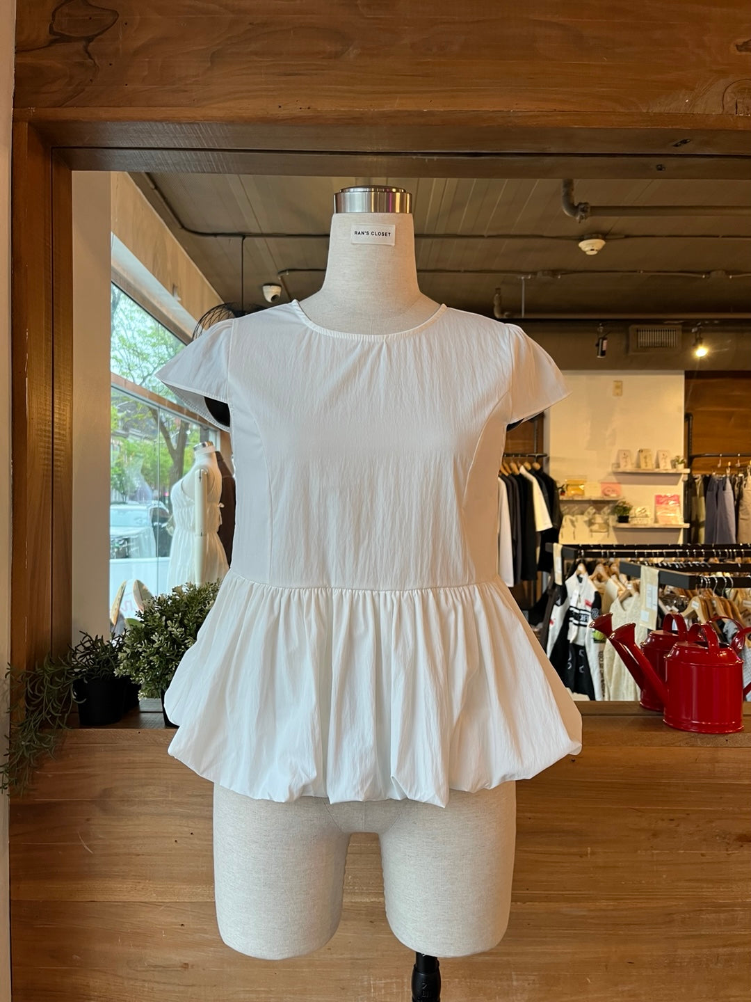 Bubble Peplum Top