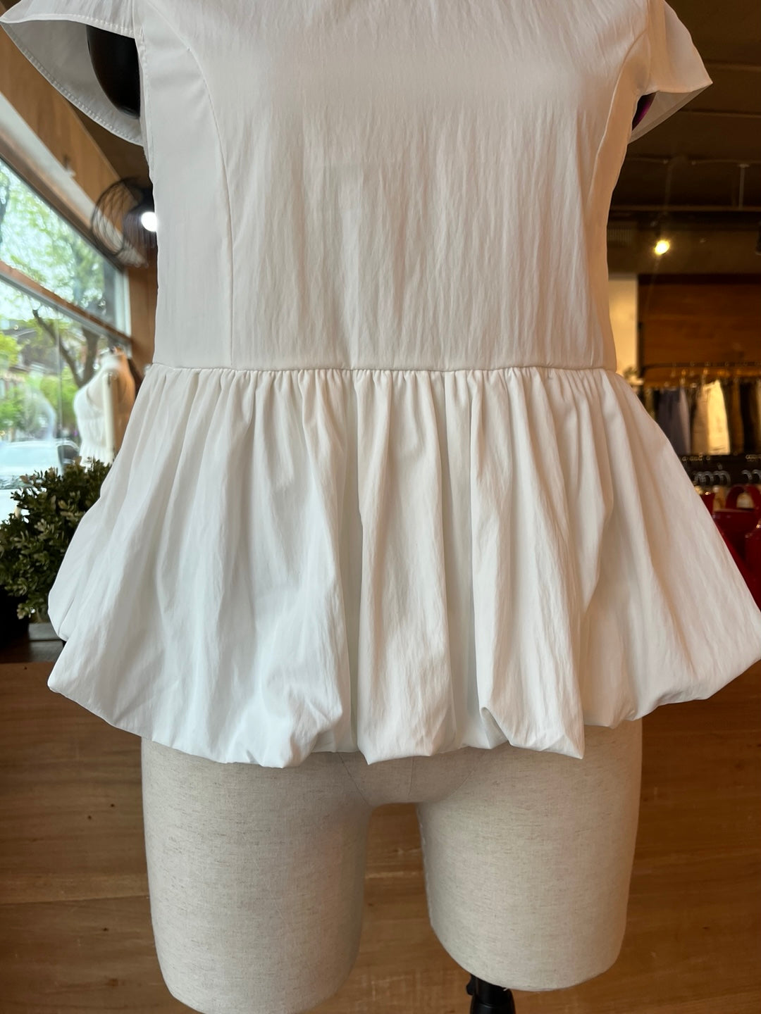 Bubble Peplum Top