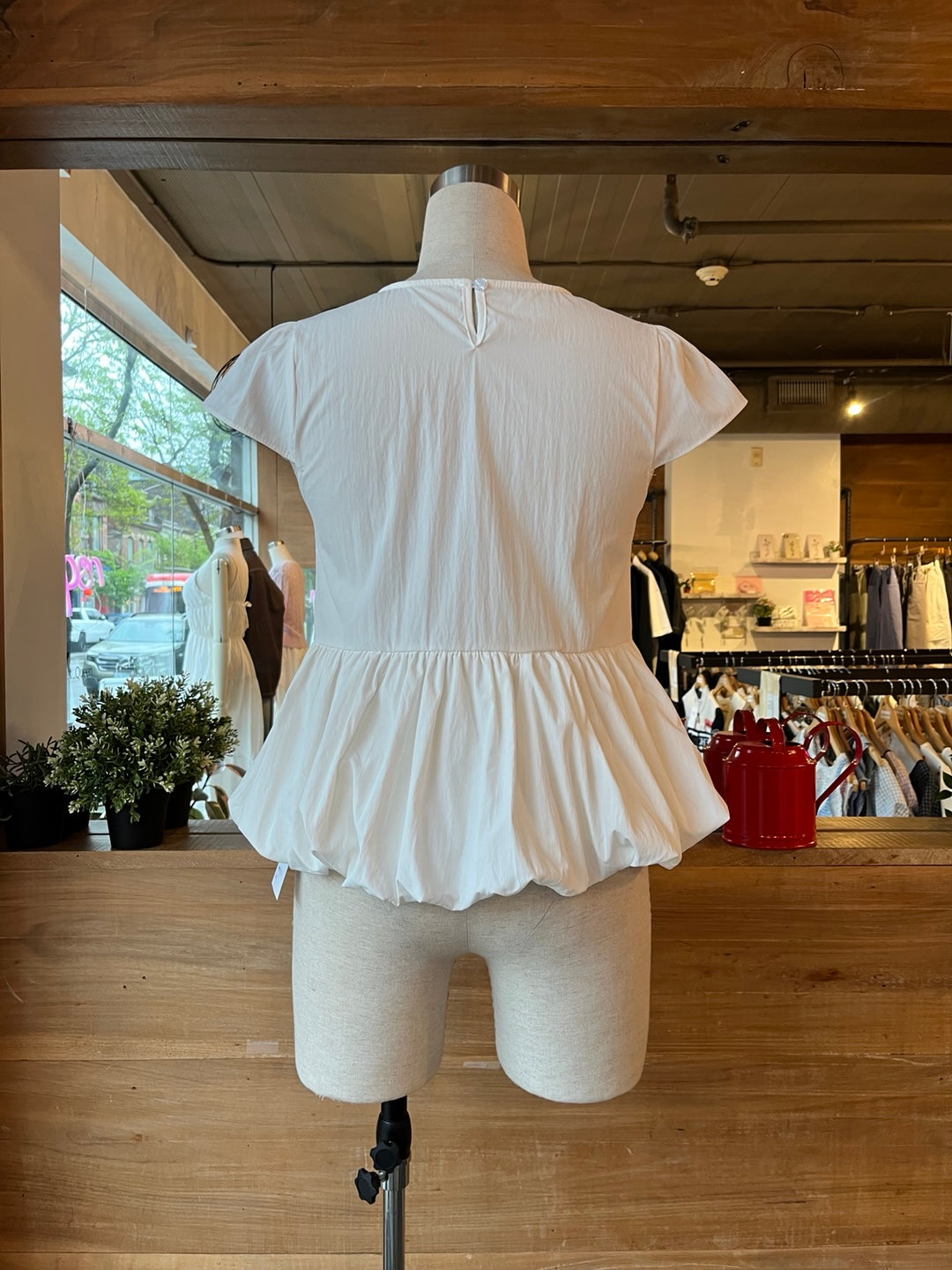Bubble Peplum Top