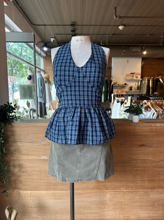 Plaid Halter Top