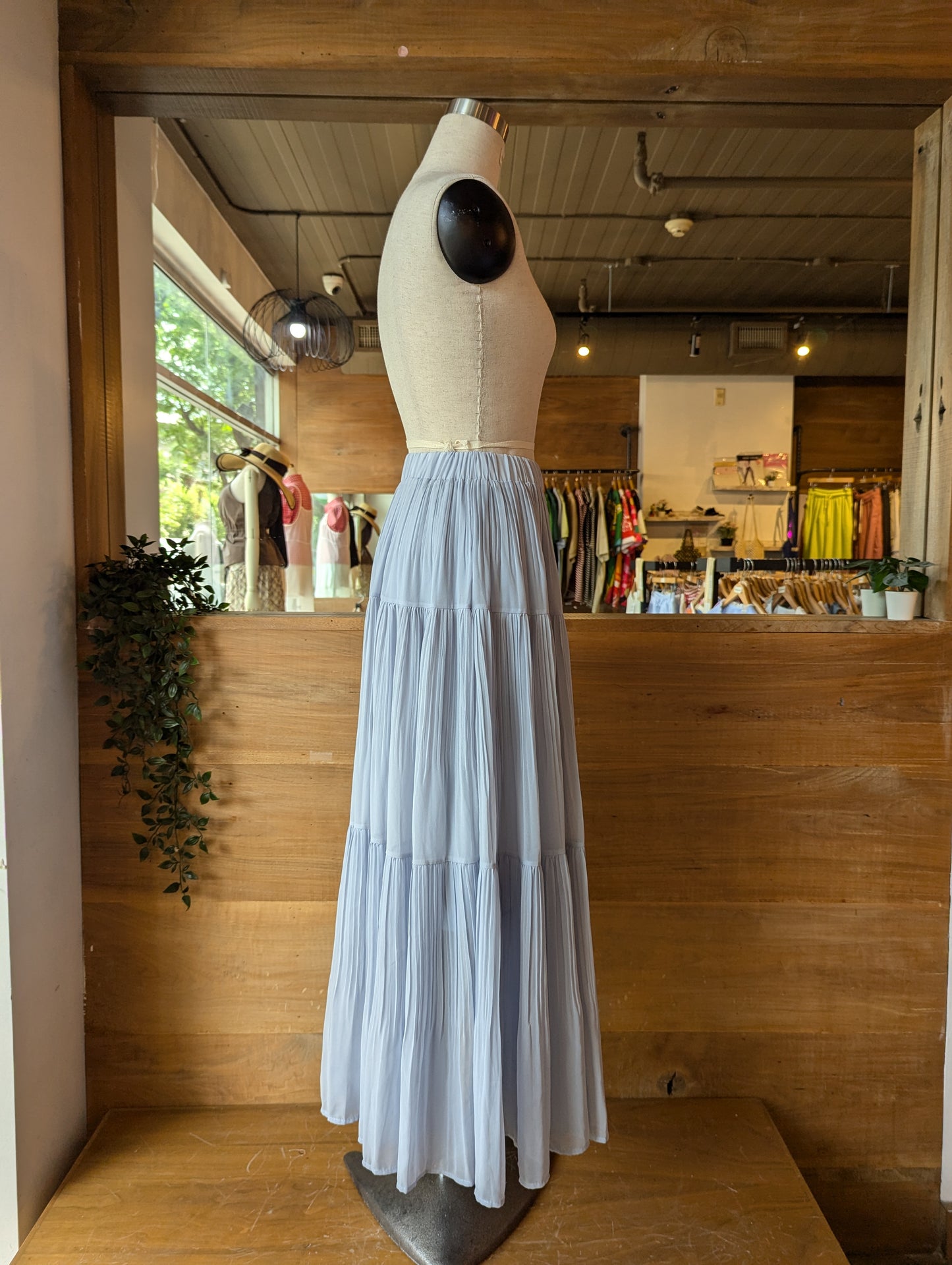 Pleated Panel Maxi Skirt