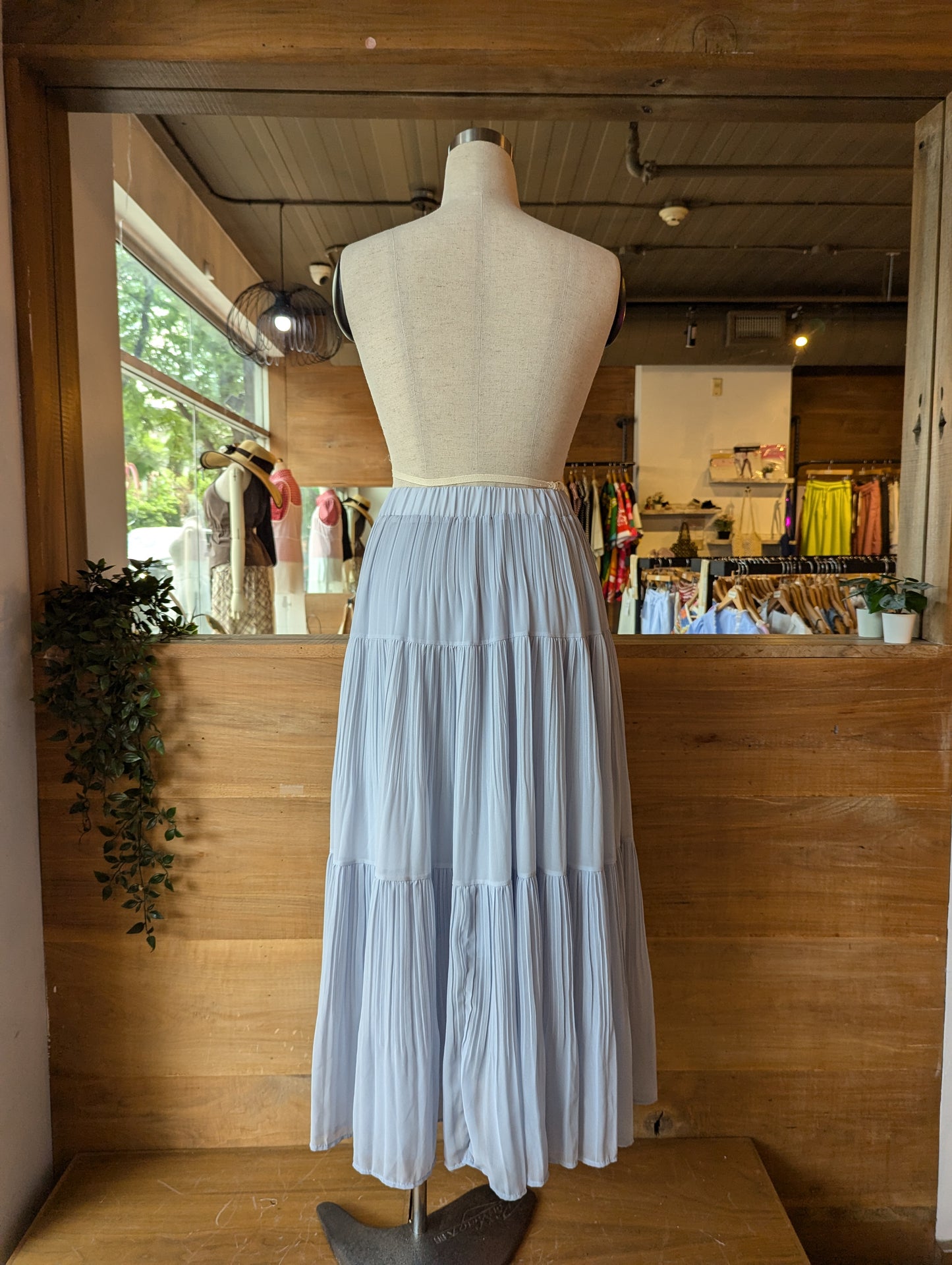 Pleated Panel Maxi Skirt