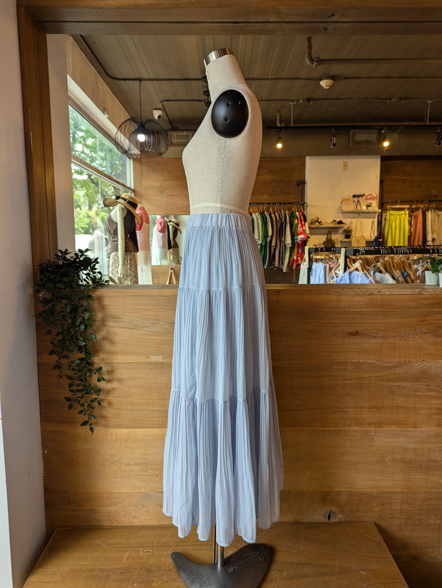 Pleated Panel Maxi Skirt