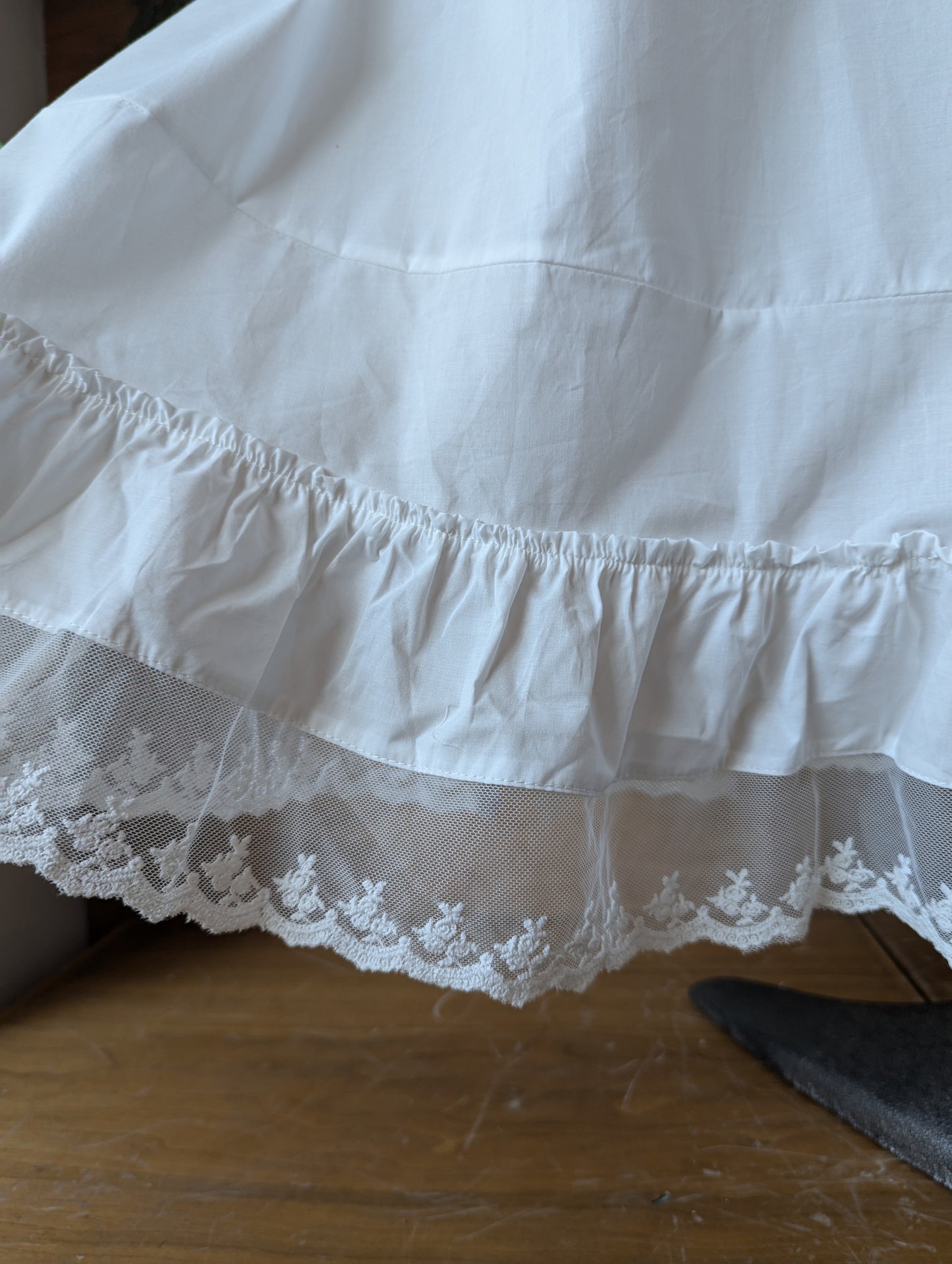 Lace Hem Drawstring Waist Skirt