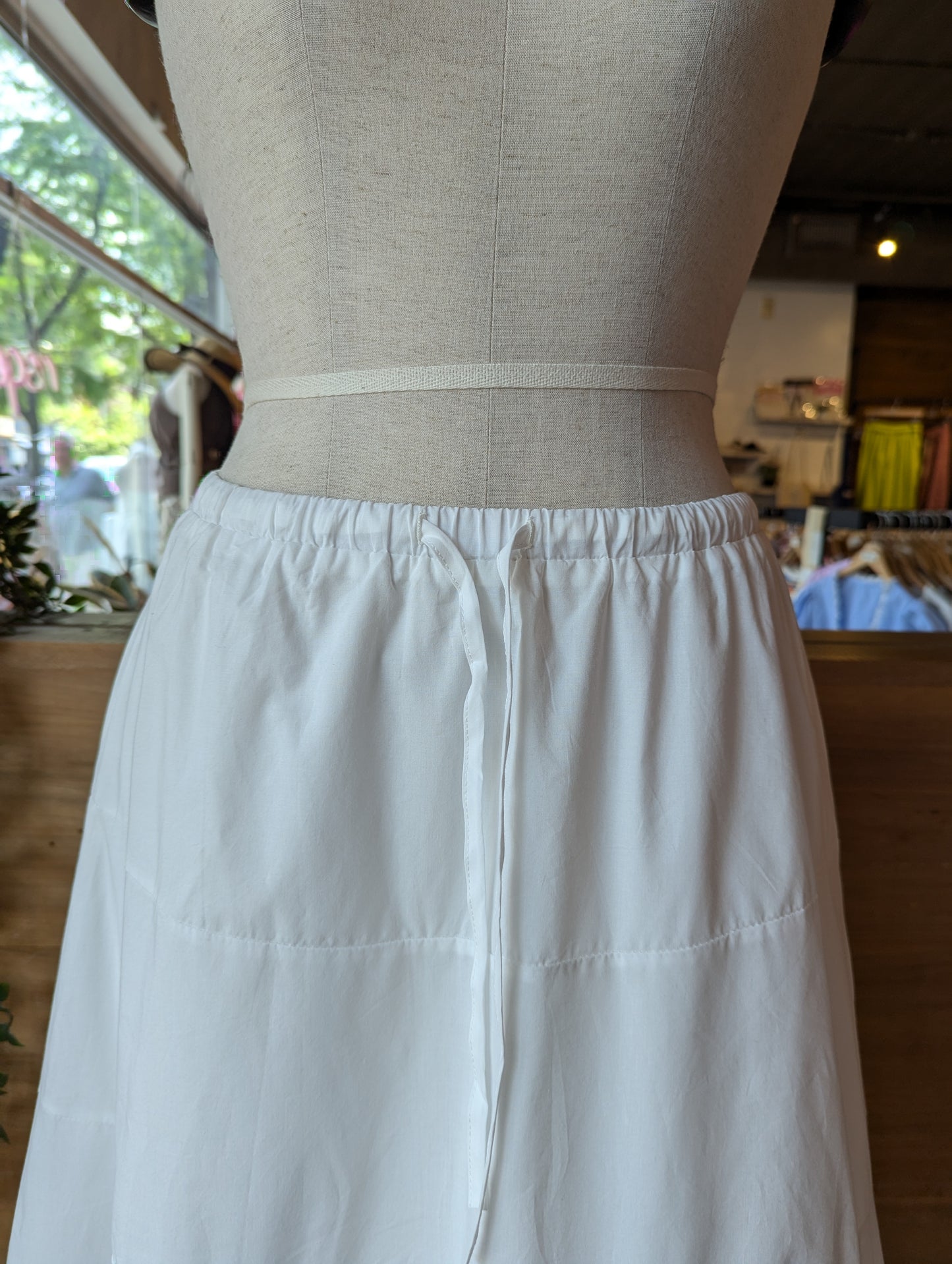 Lace Hem Drawstring Waist Skirt