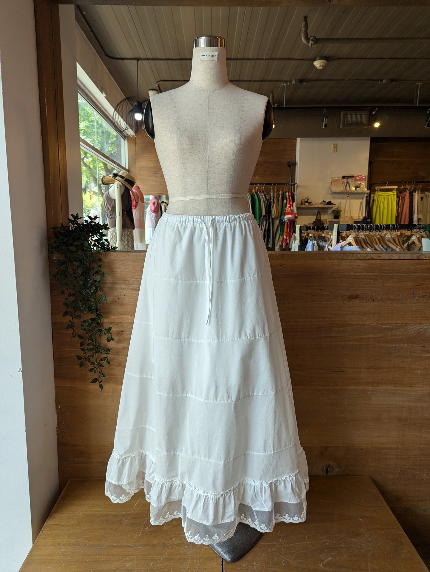 Lace Hem Drawstring Waist Skirt