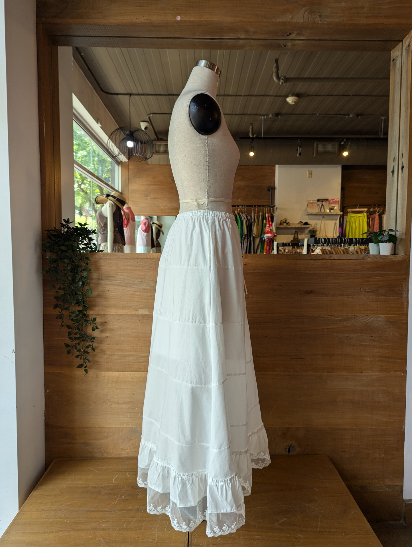 Lace Hem Drawstring Waist Skirt