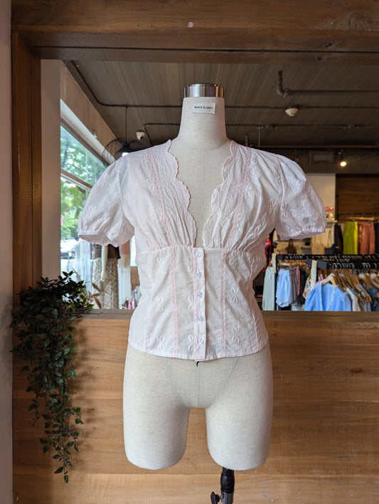 Puff Sleeve Bow Top