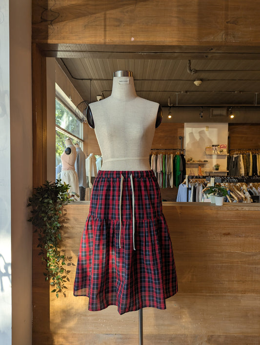 Plaid Midi Skirt