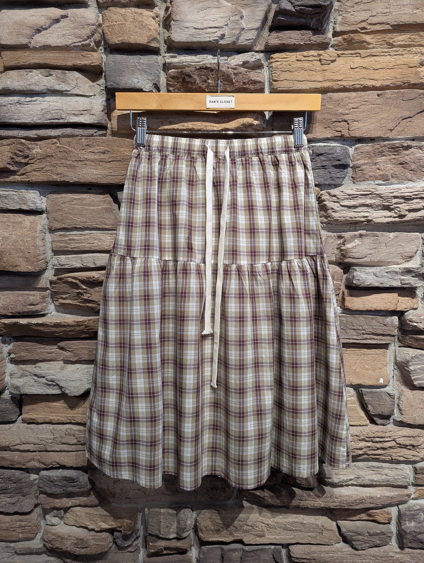 Plaid Midi Skirt