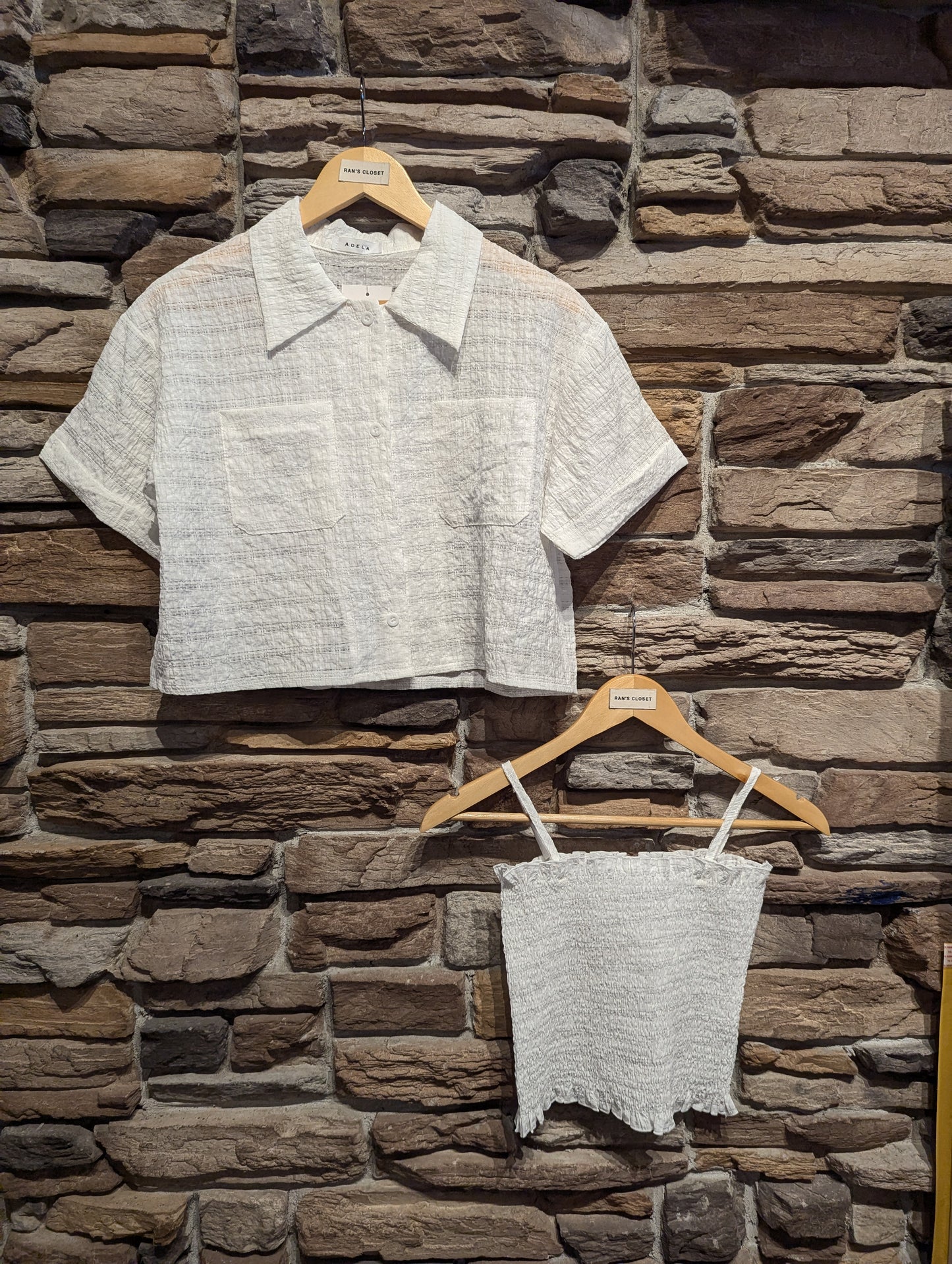 Smocked Tank and Overshirt Set