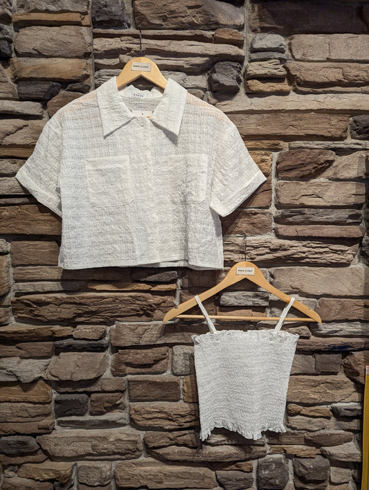 Smocked Tank and Overshirt Set