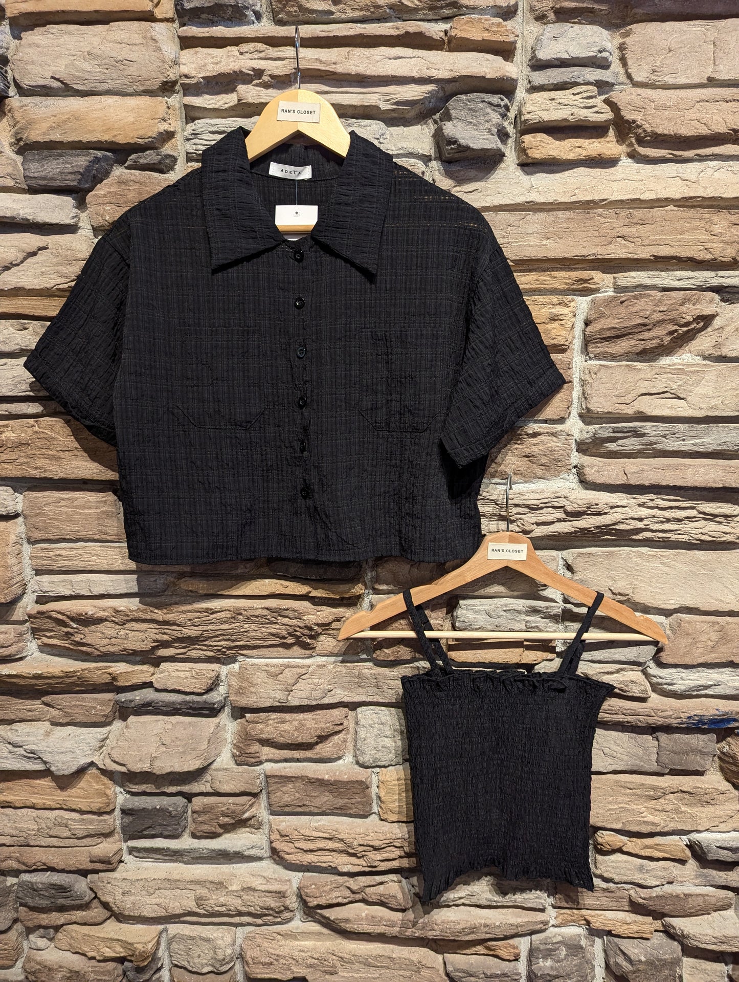 Smocked Tank and Overshirt Set