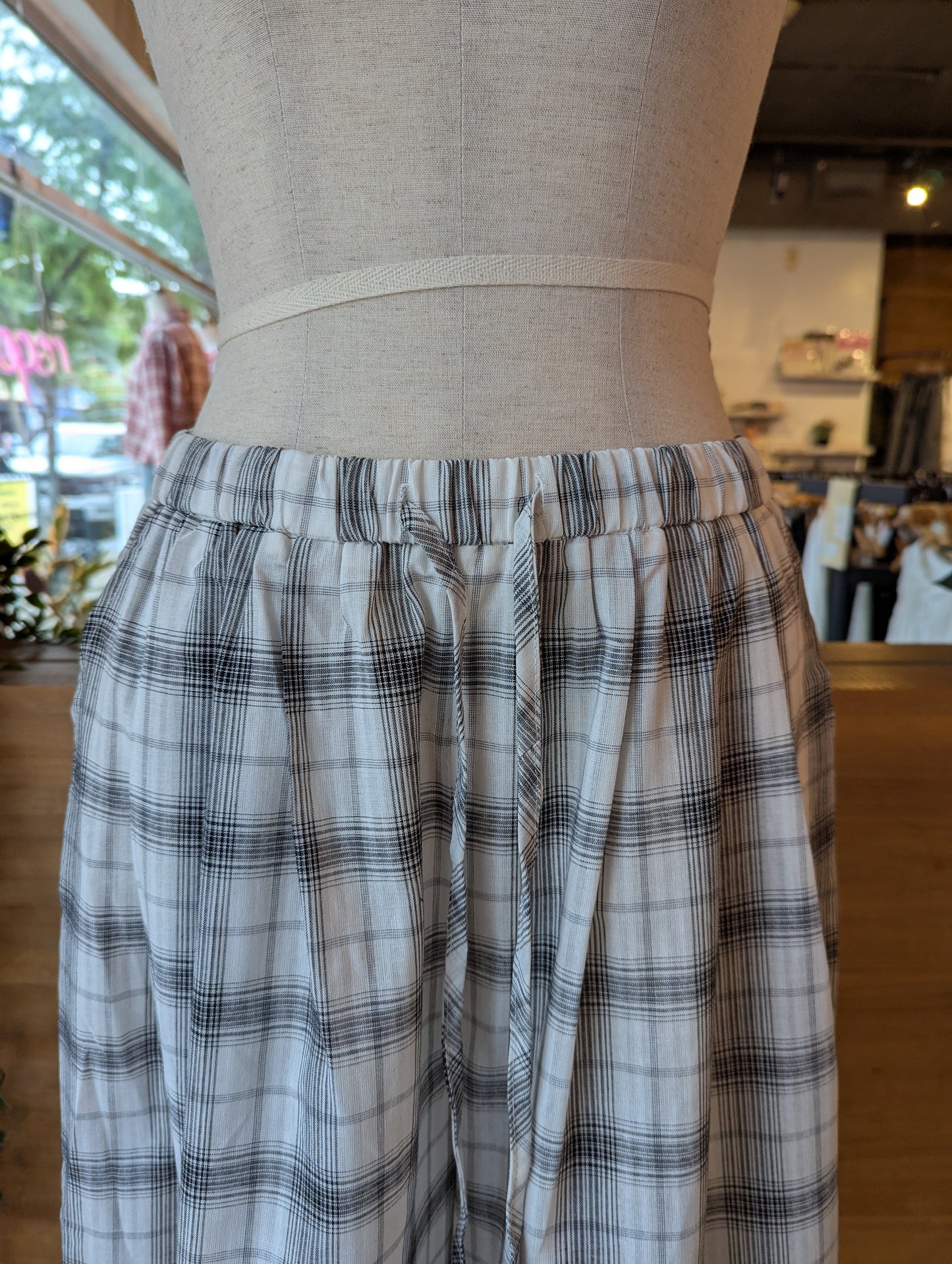 Wide Leg Plaid Pants