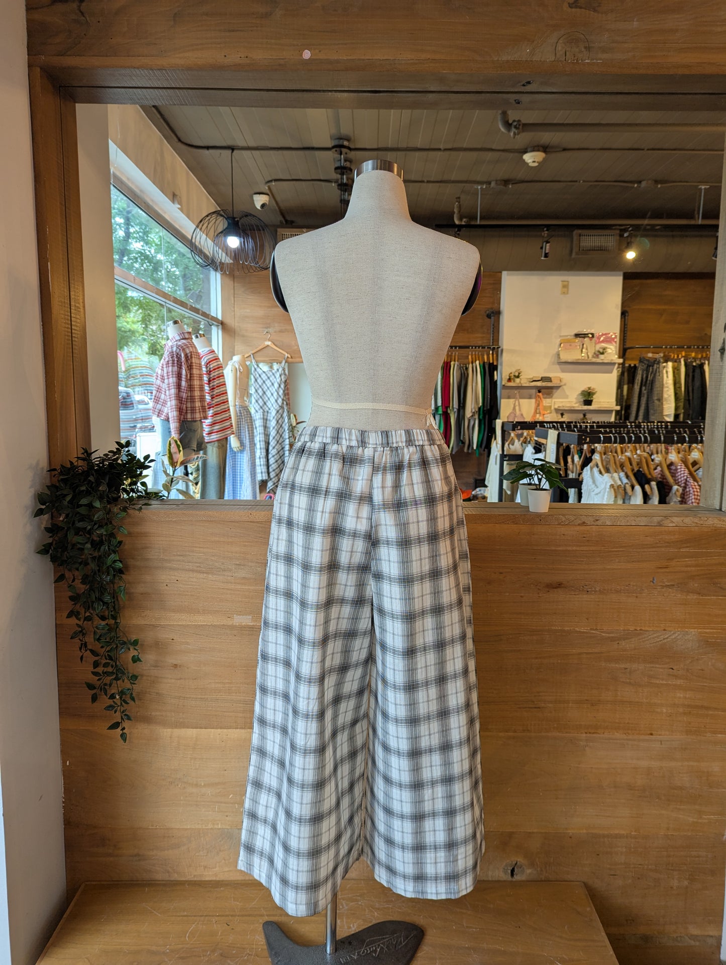 Wide Leg Plaid Pants