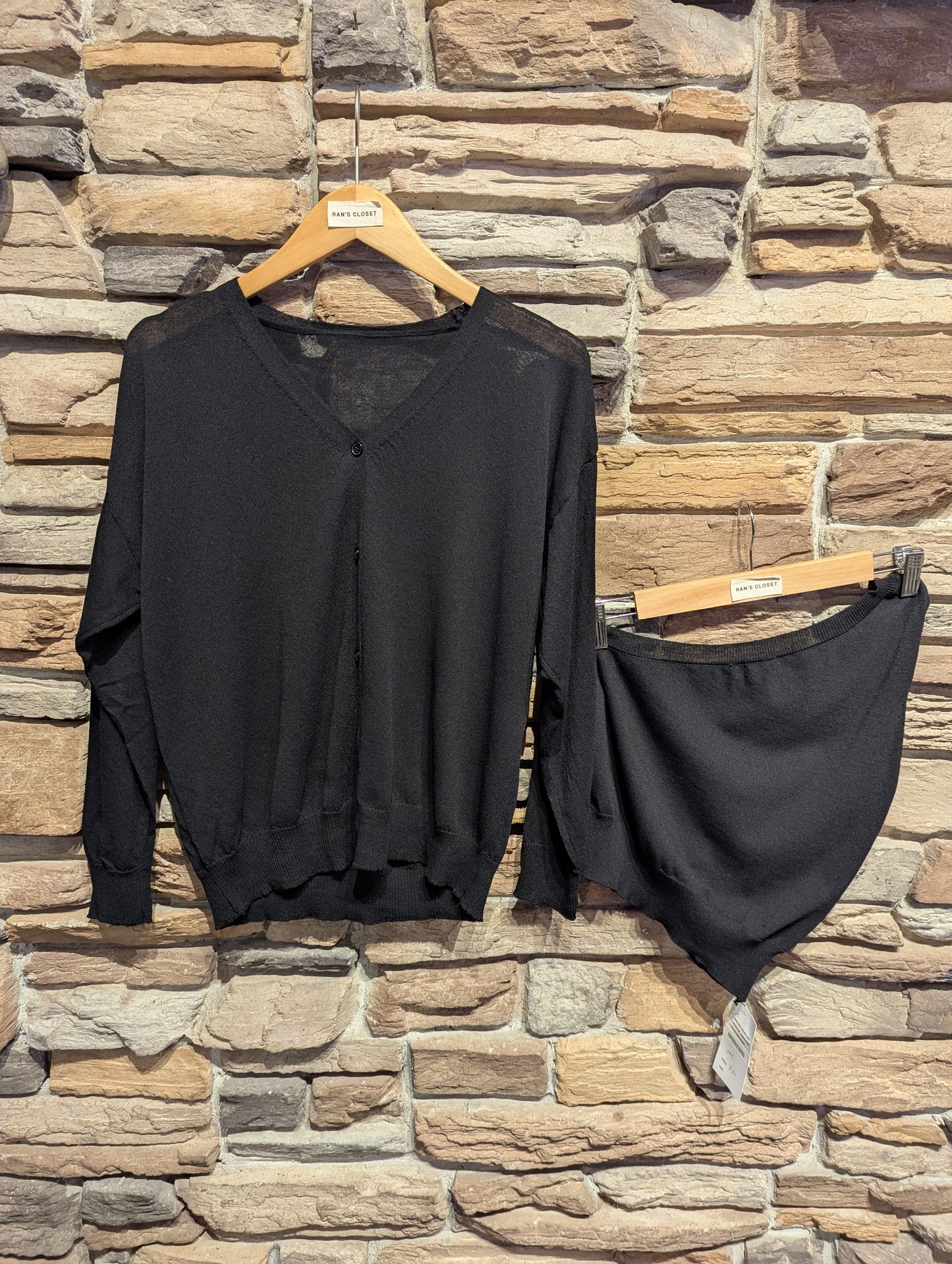 One Sleeve Top and Cardigan Set