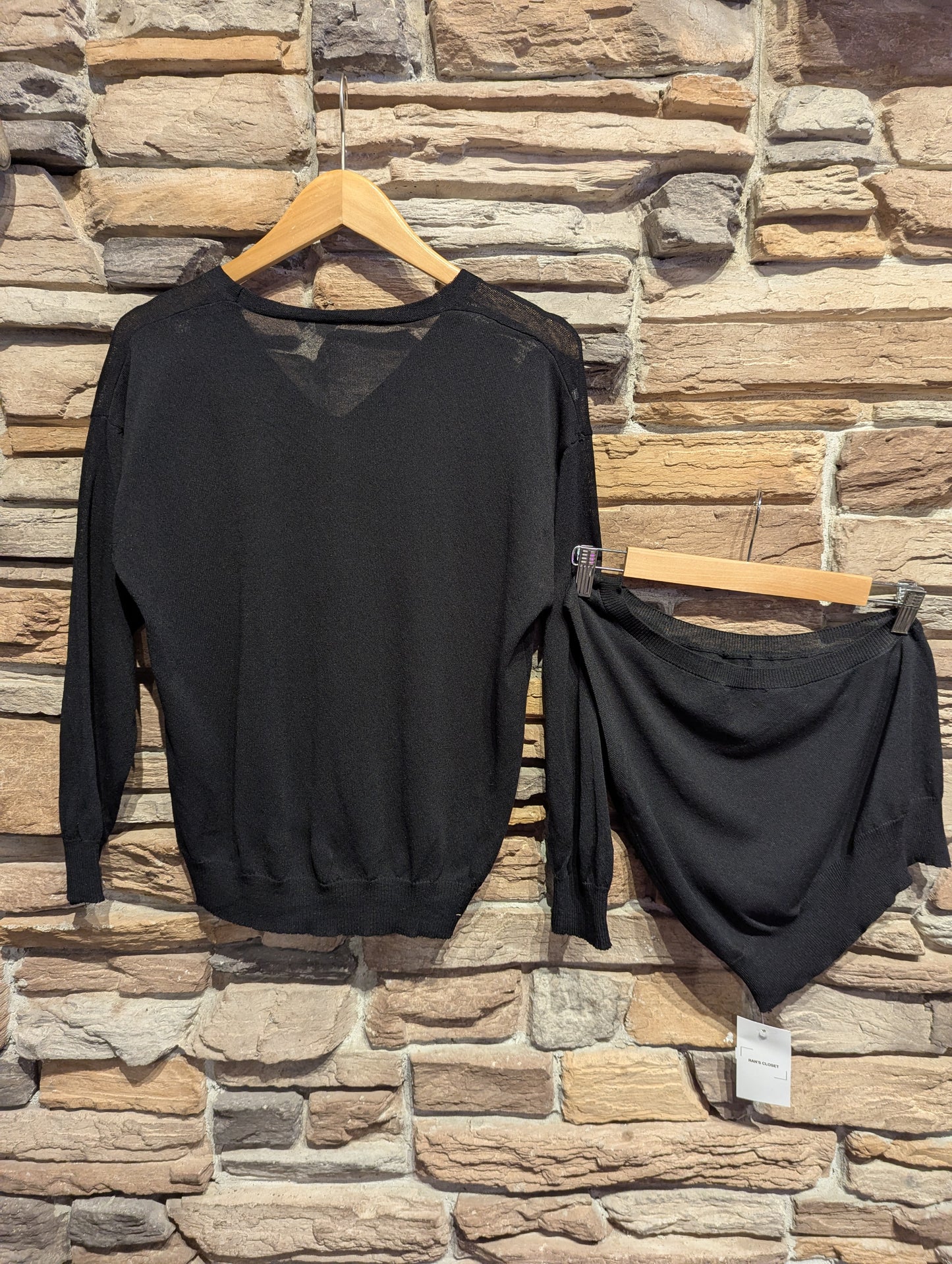 One Sleeve Top and Cardigan Set