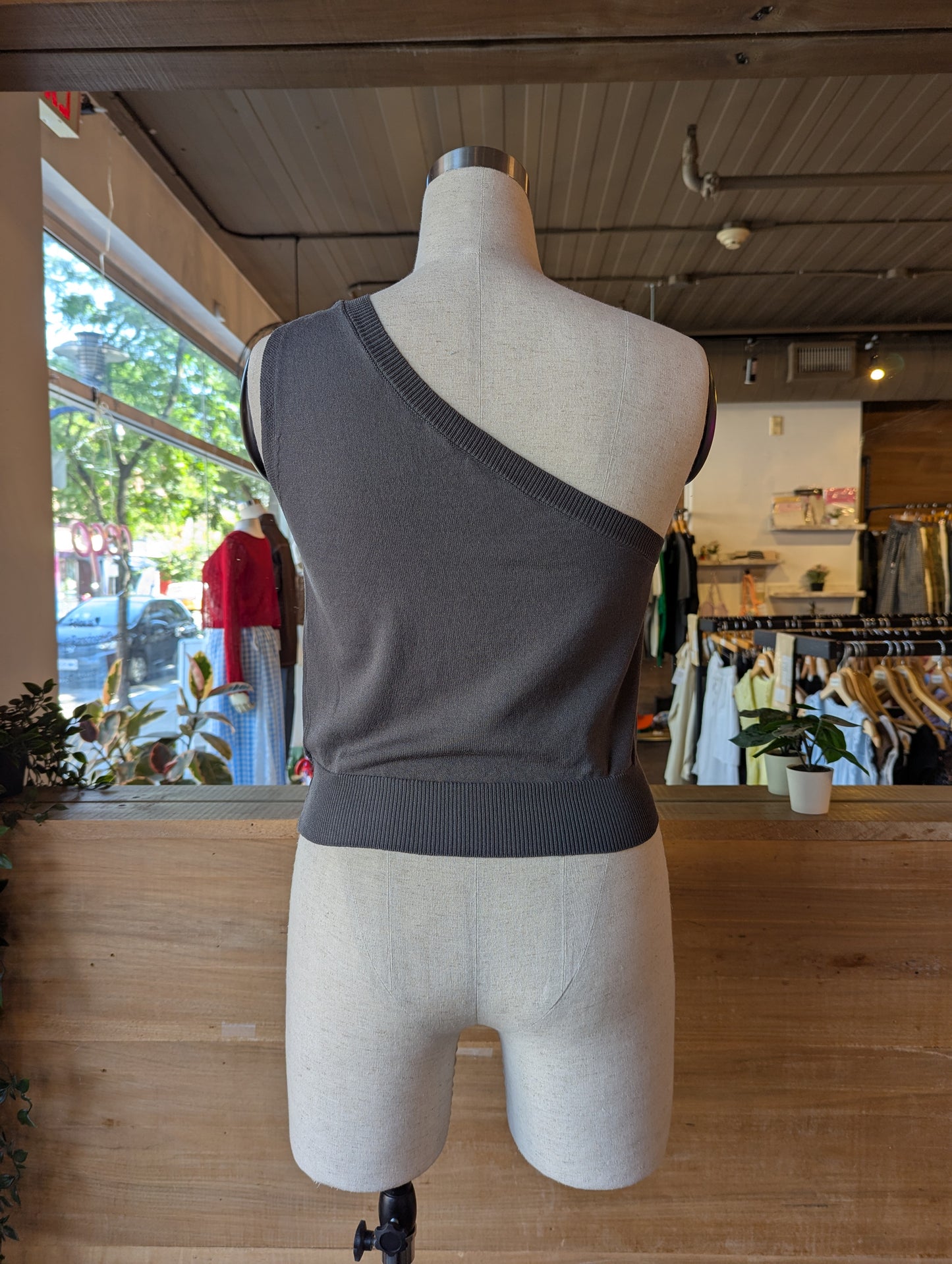 One Sleeve Top and Cardigan Set