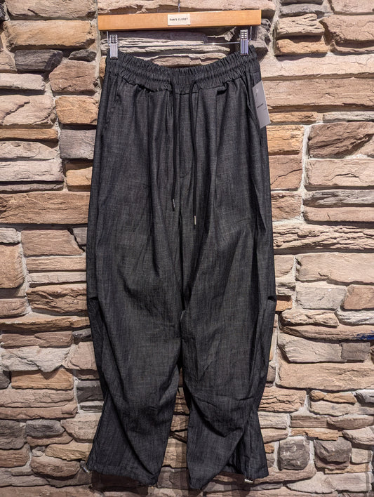 Light Denim Drawstring Parachute Style Pant