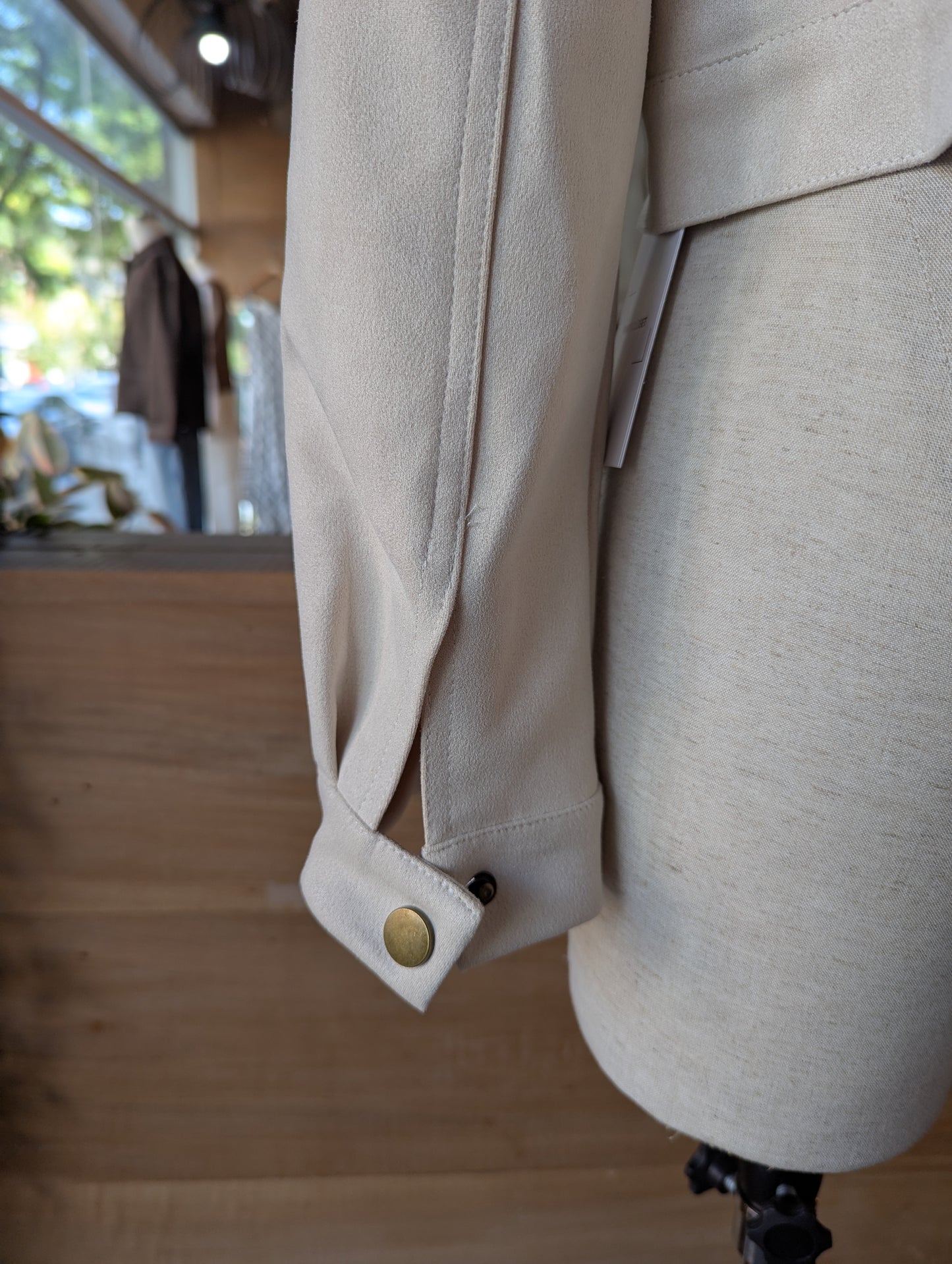 Cropped Vegan Suede Jacket