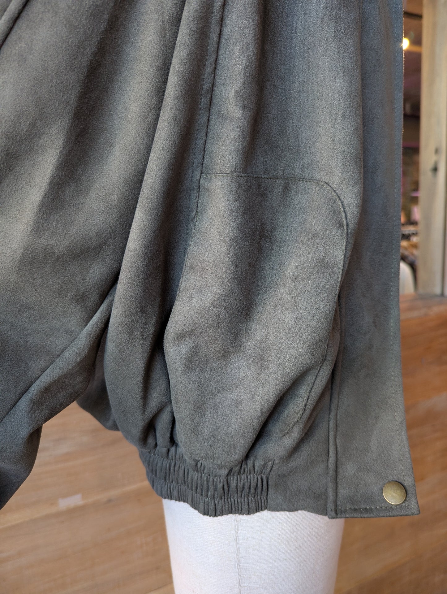 Vegan Suede Bomber Jacket