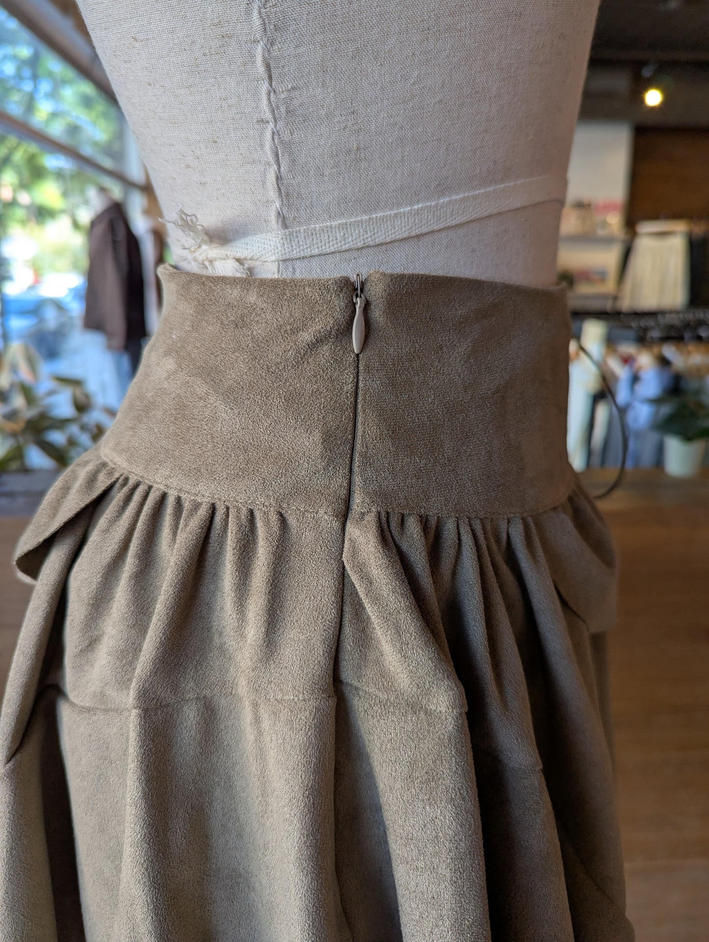 Vegan Suede Layered Skirt