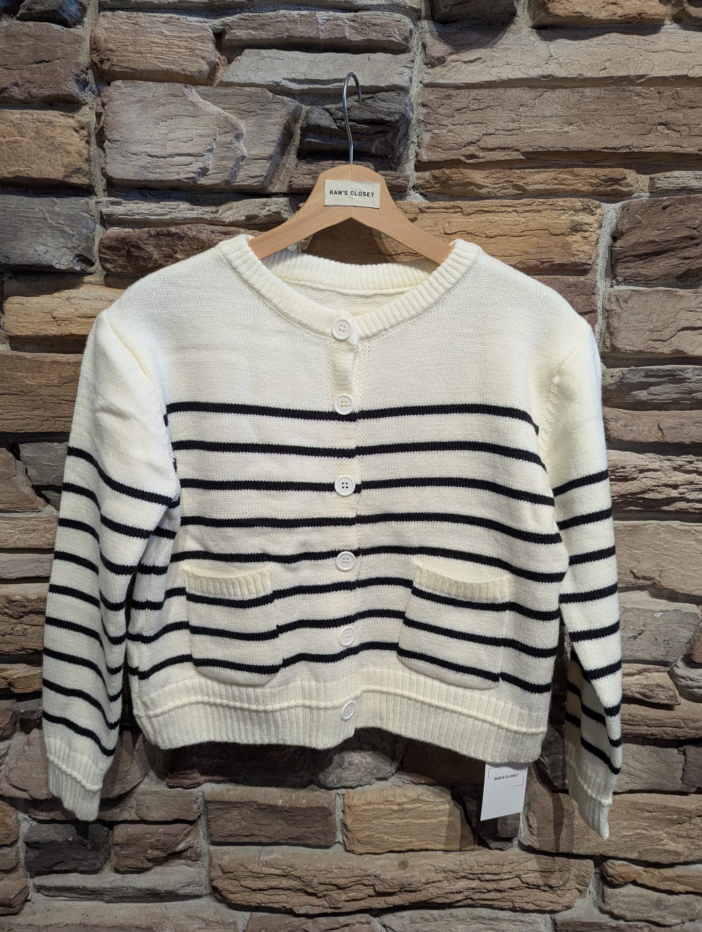Striped Cardigan with Pockets