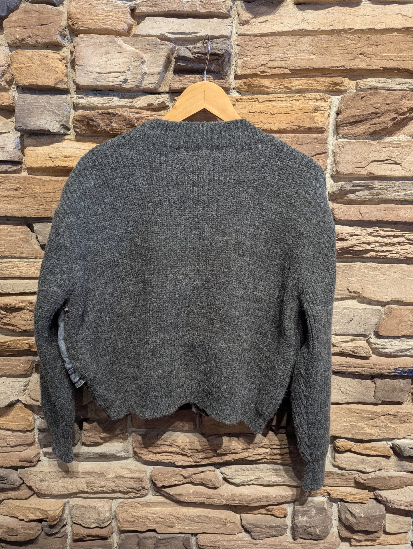 Denim Twist Detail Knit Cardigan