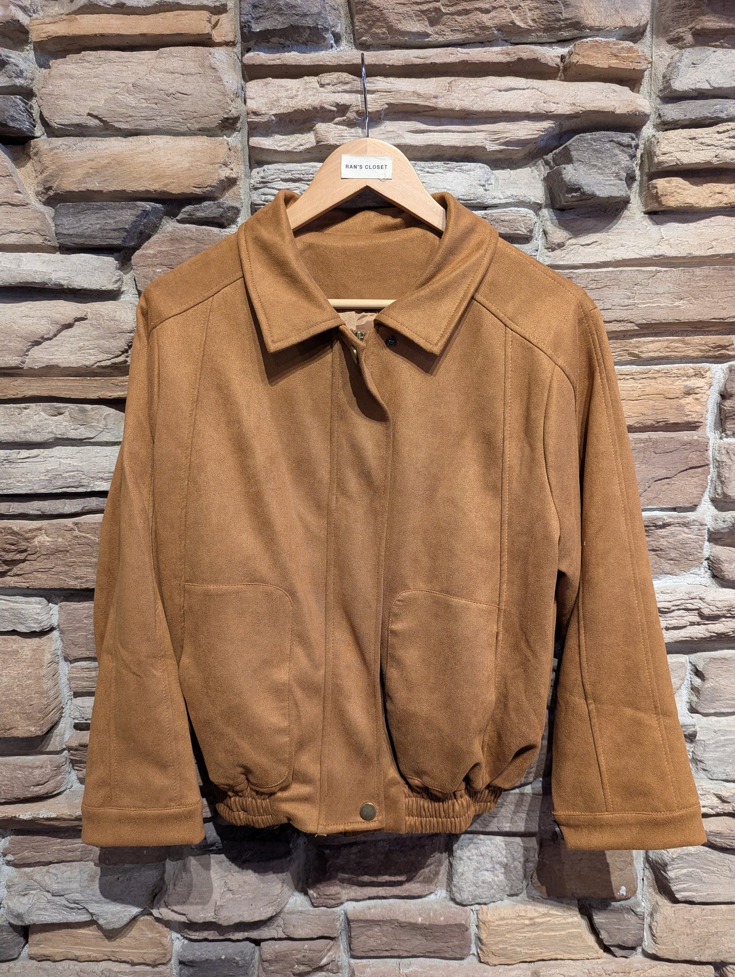 Vegan Suede Bomber Jacket