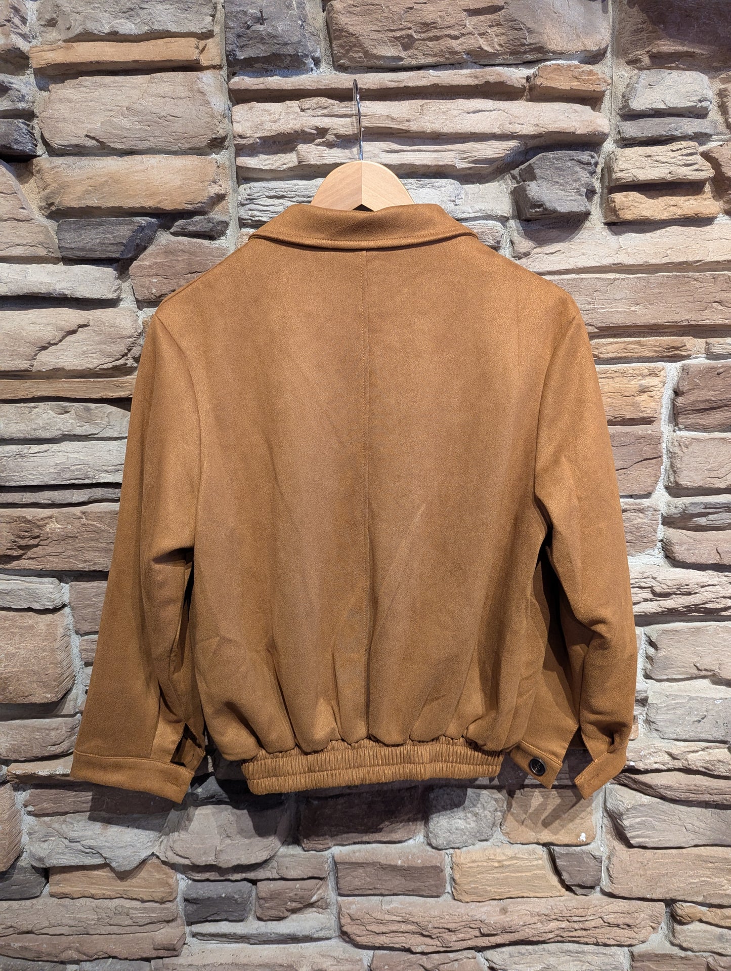 Vegan Suede Bomber Jacket