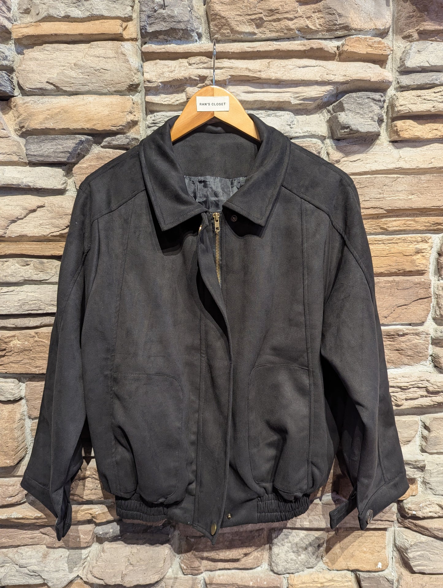 Vegan Suede Bomber Jacket