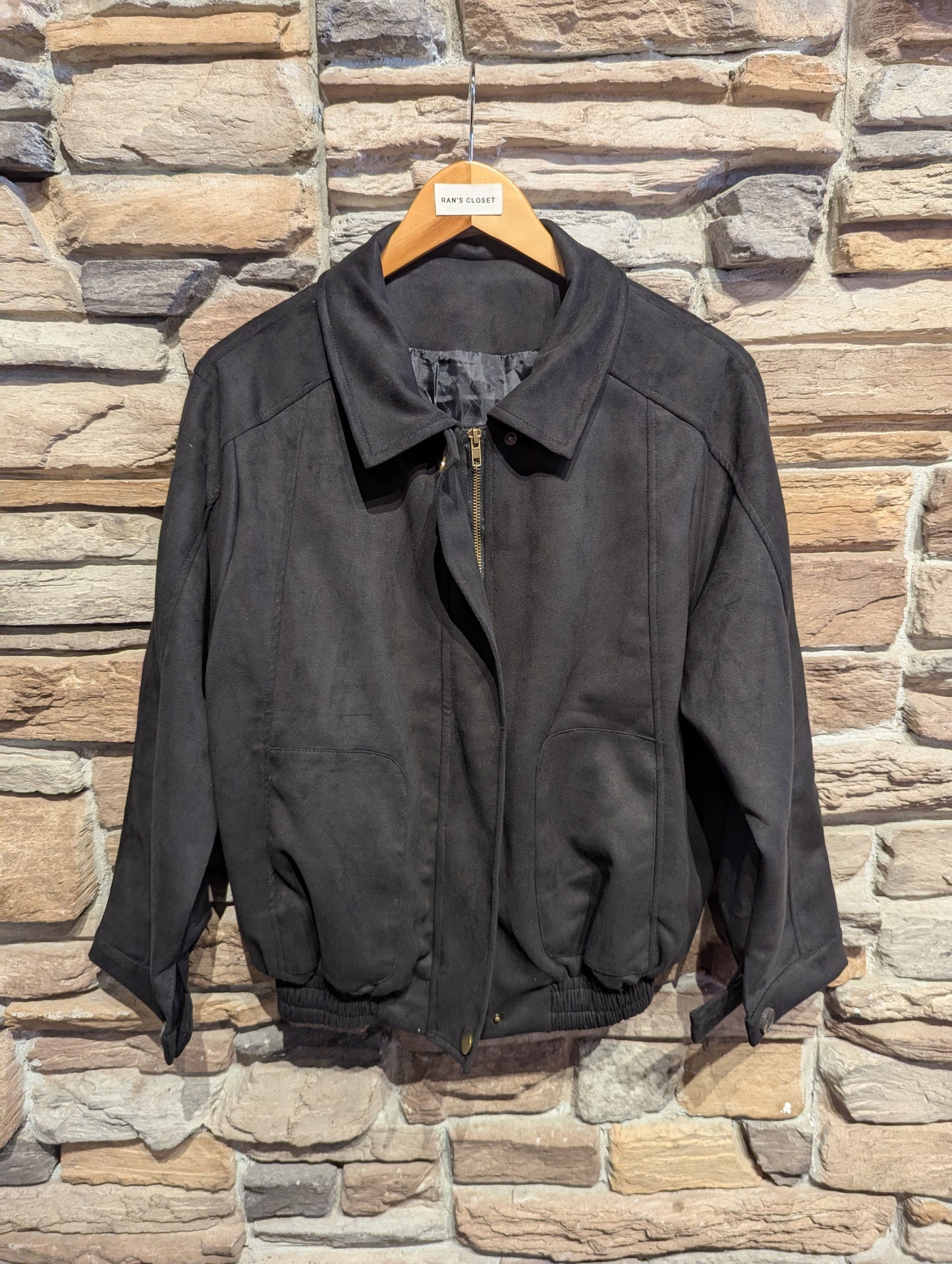 Vegan Suede Bomber Jacket