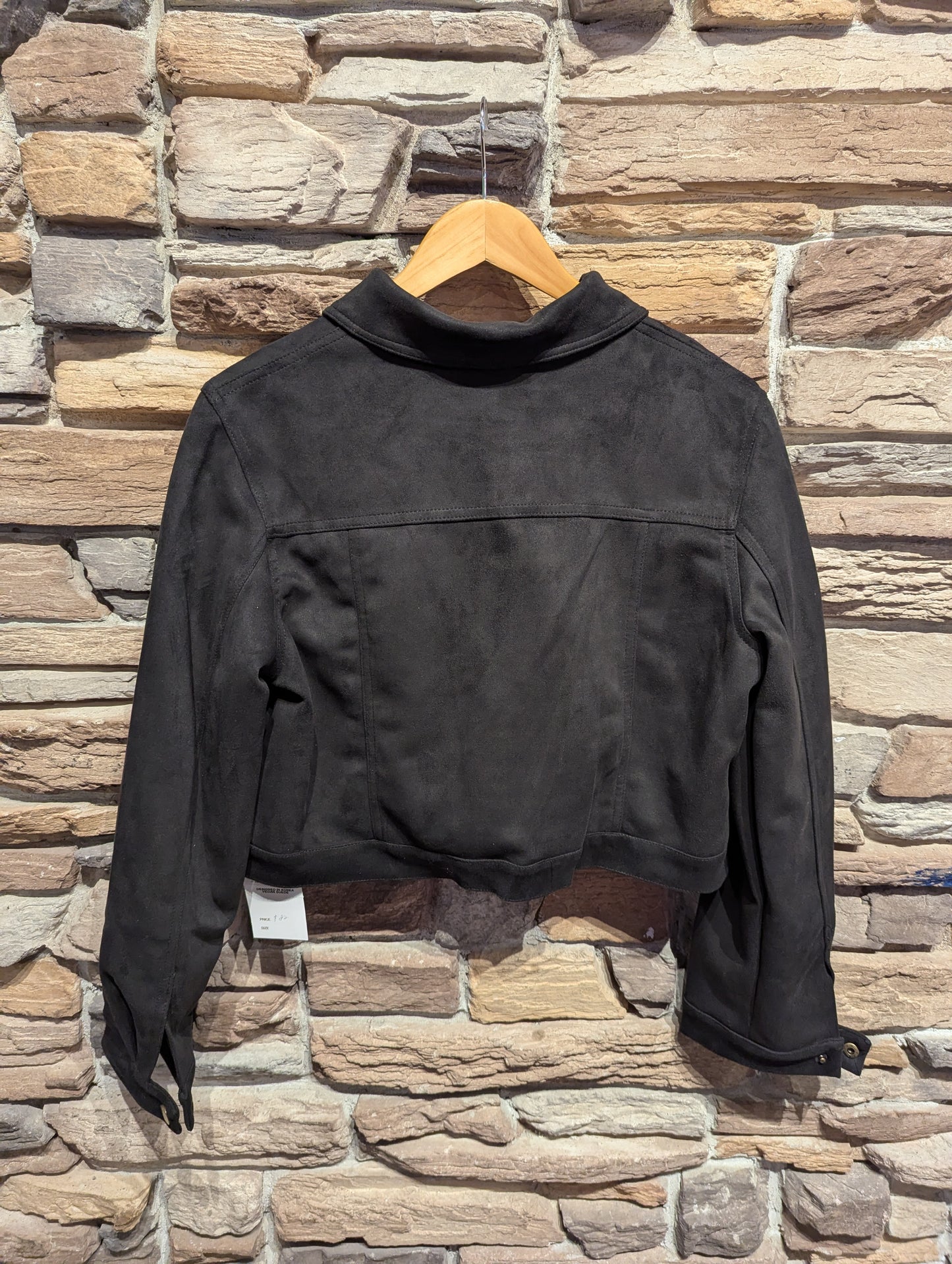 Cropped Vegan Suede Jacket