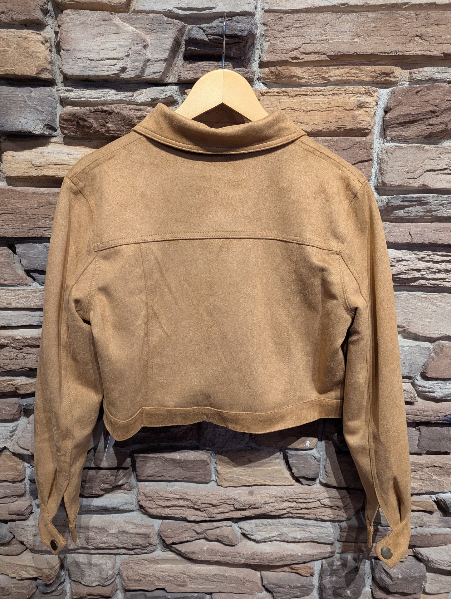 Cropped Vegan Suede Jacket