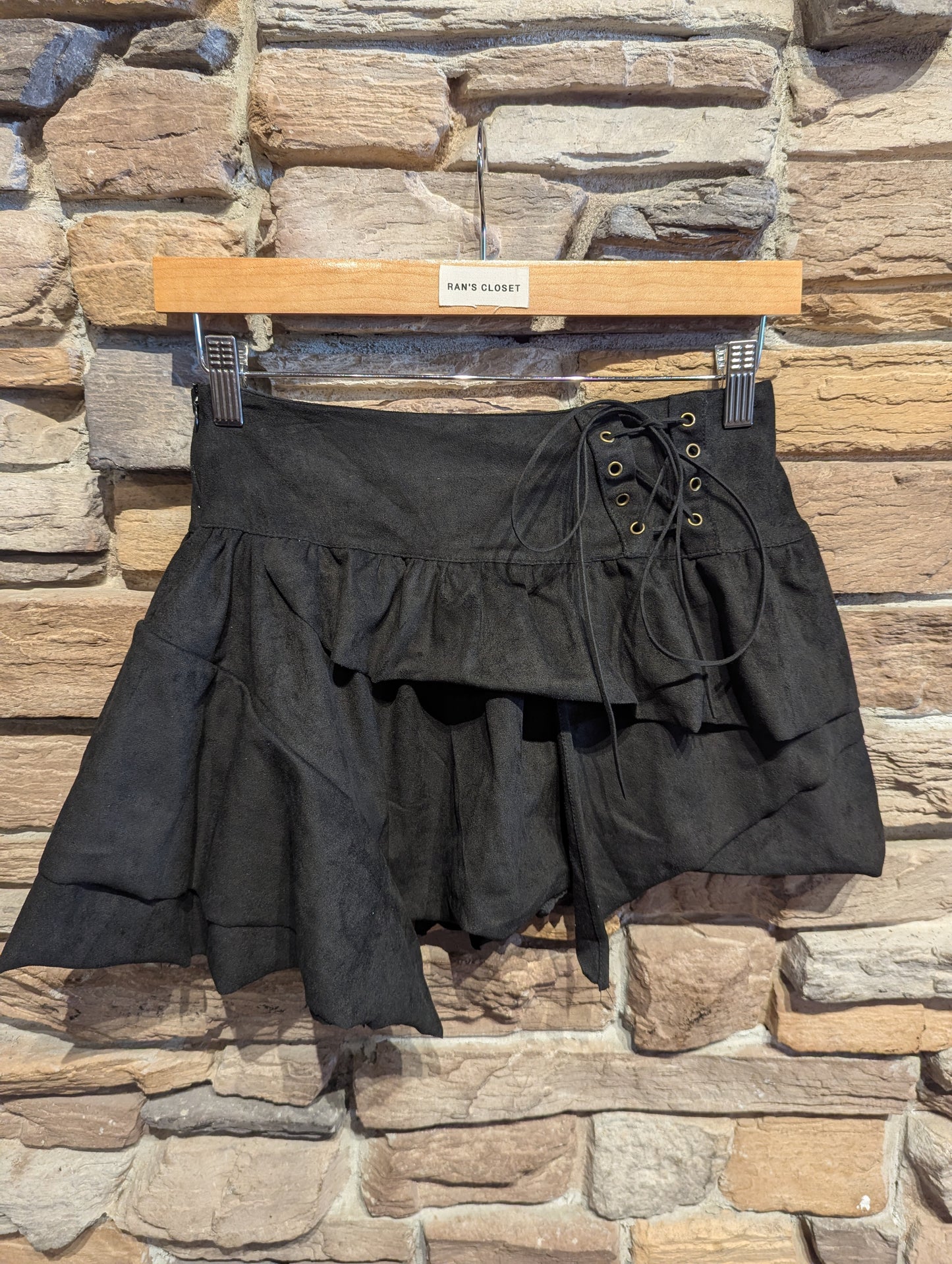 Vegan Suede Layered Skirt