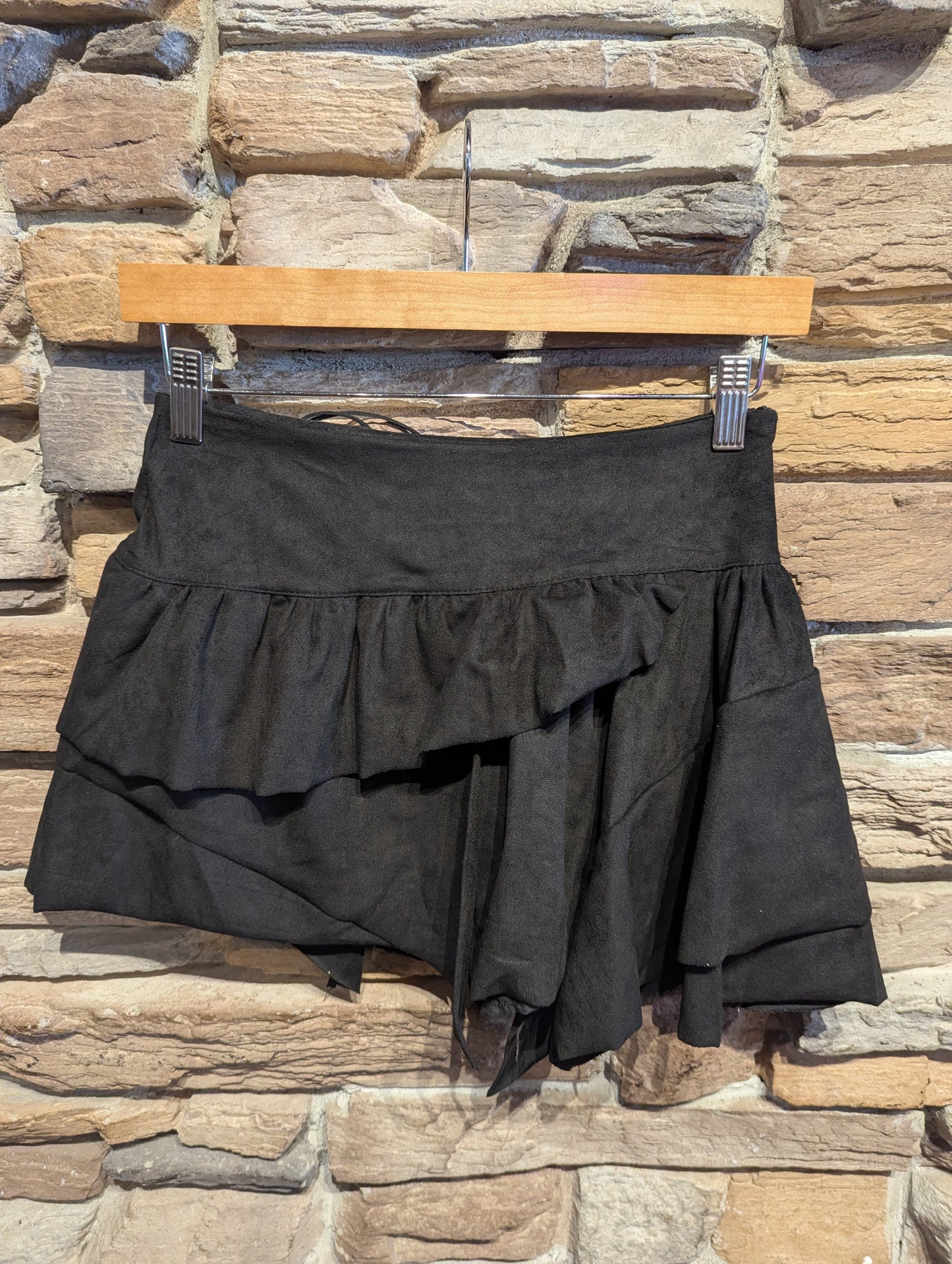 Vegan Suede Layered Skirt