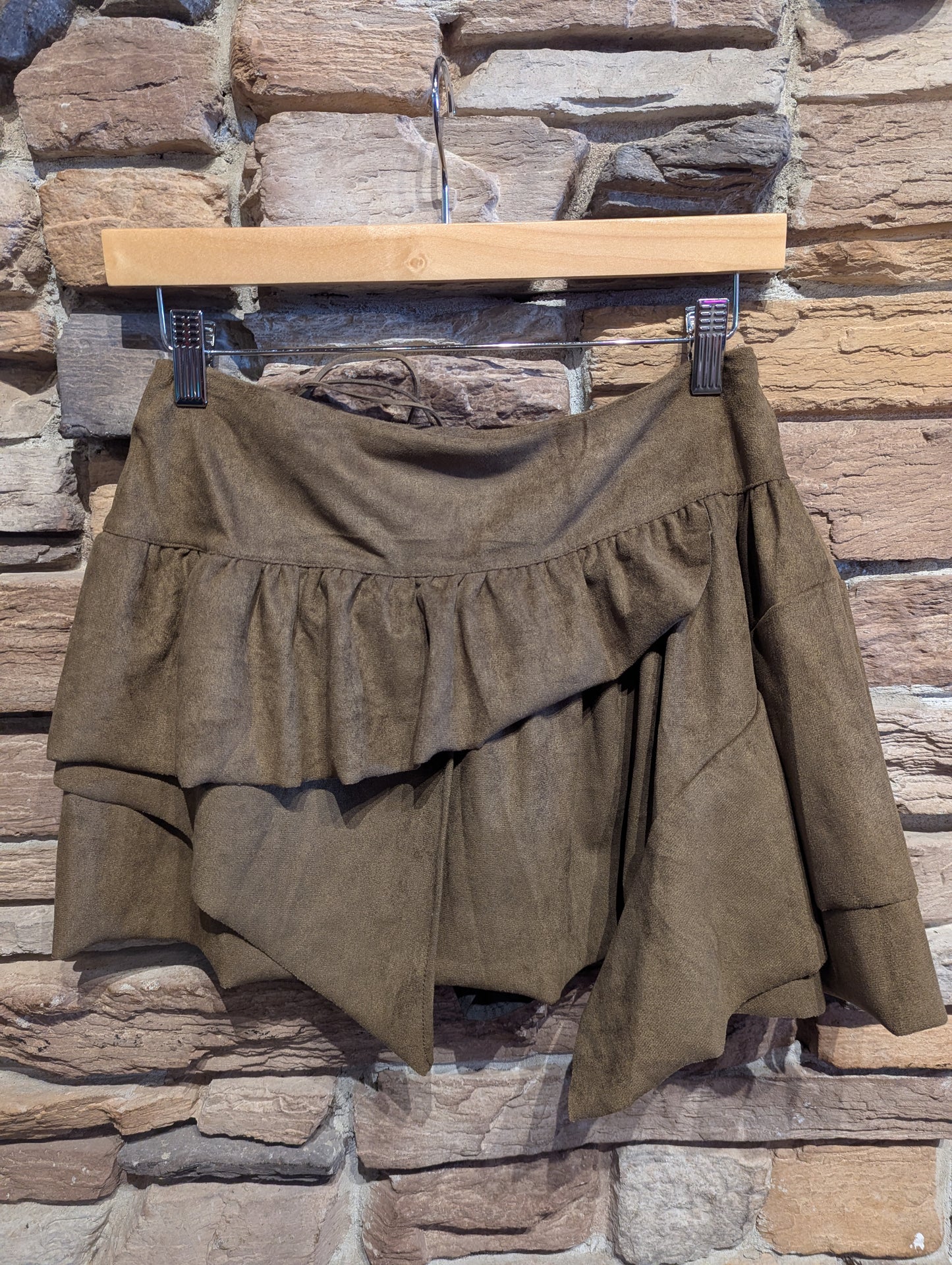 Vegan Suede Layered Skirt