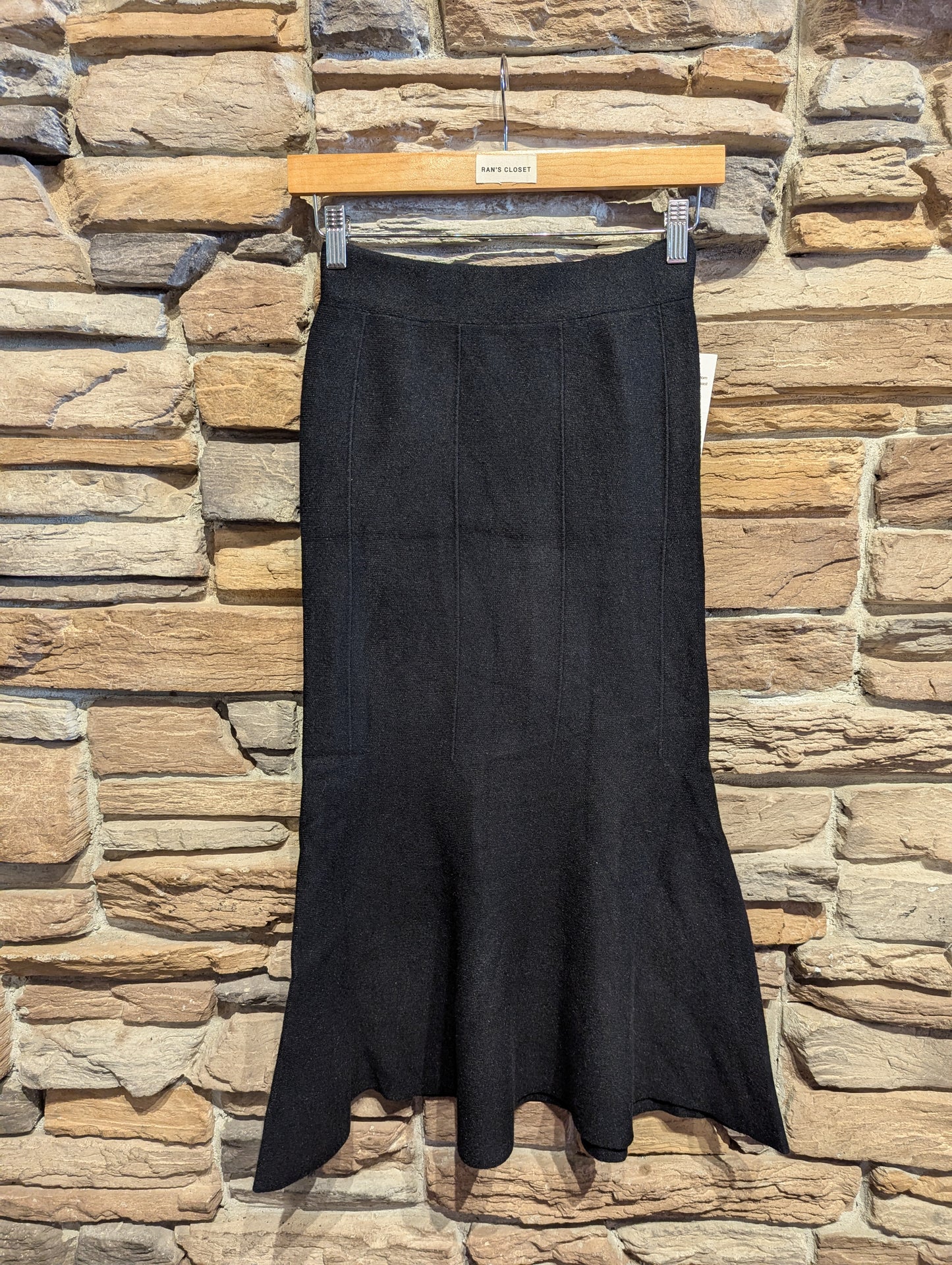 Flared Knit Midi Skirt