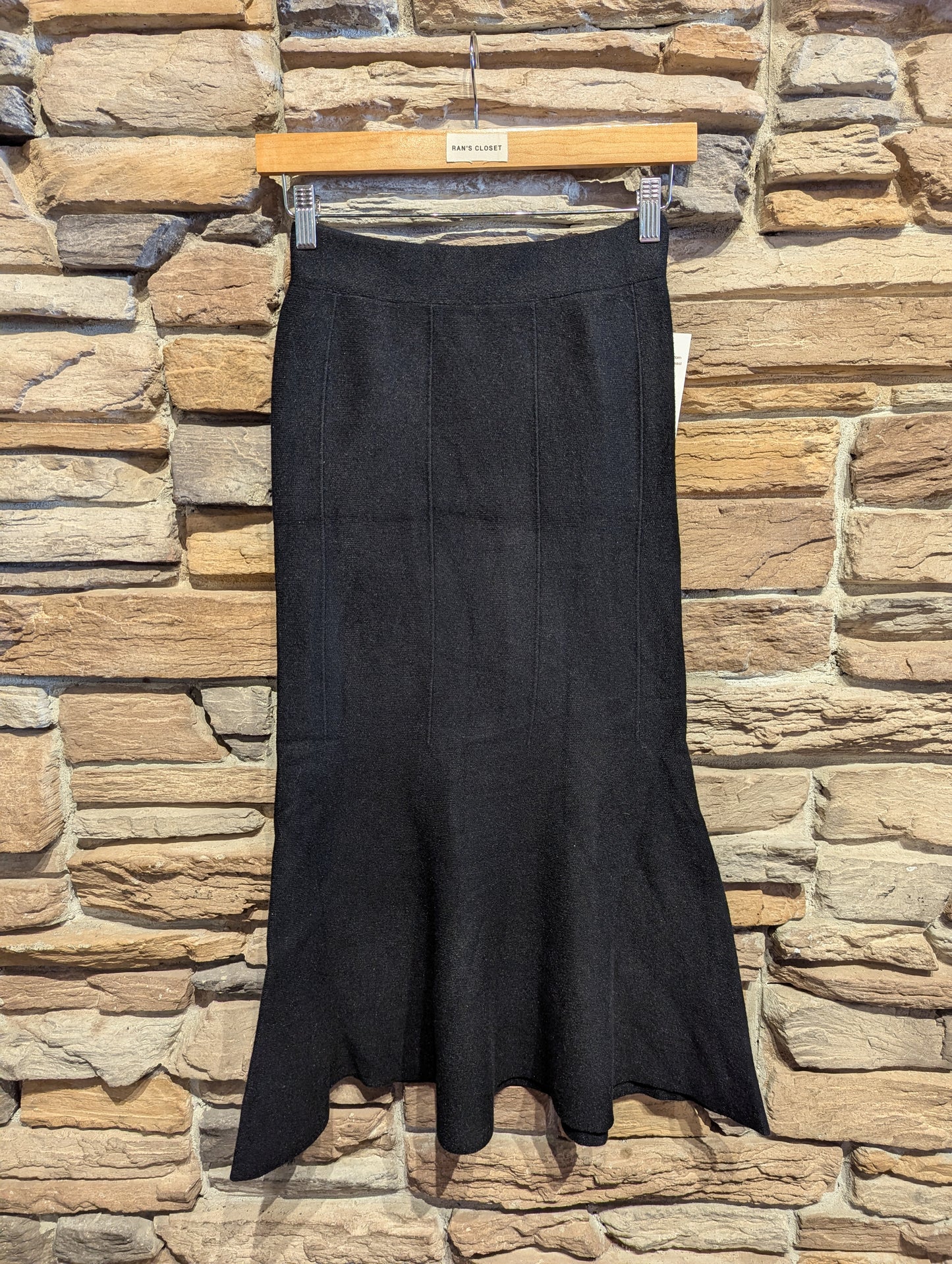 Flared Knit Midi Skirt