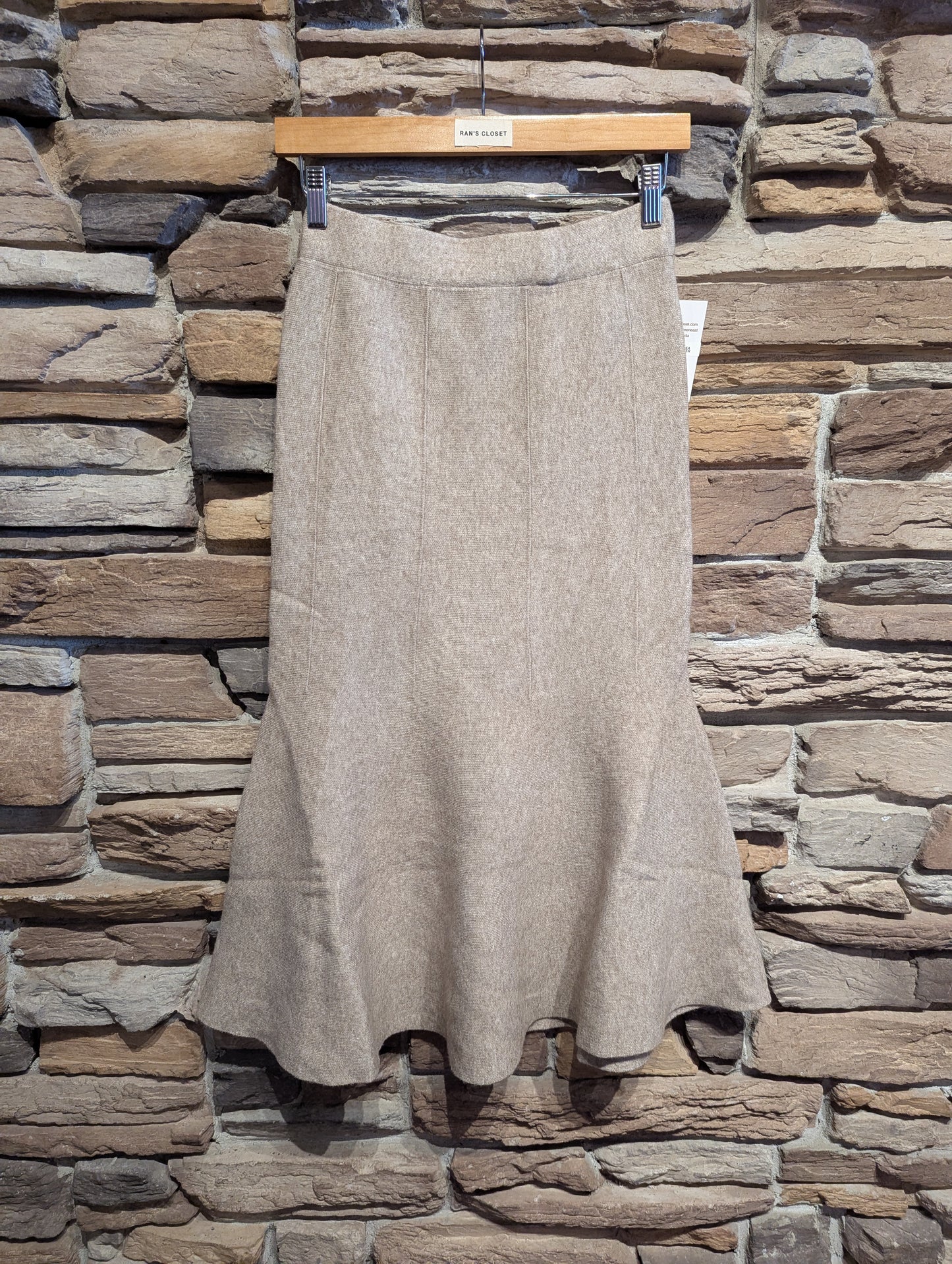 Flared Knit Midi Skirt