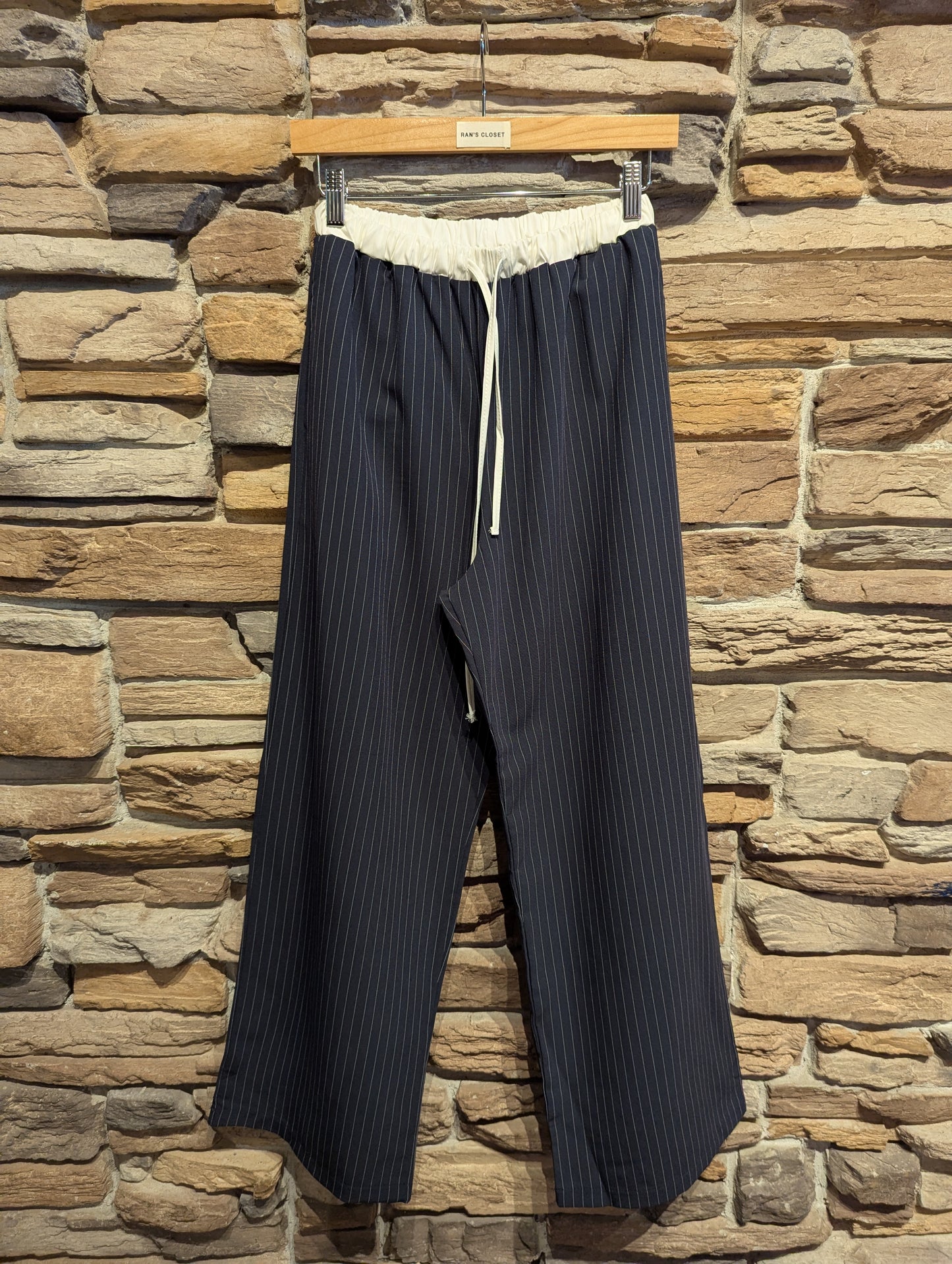 White Waistband Pinstripe Pants