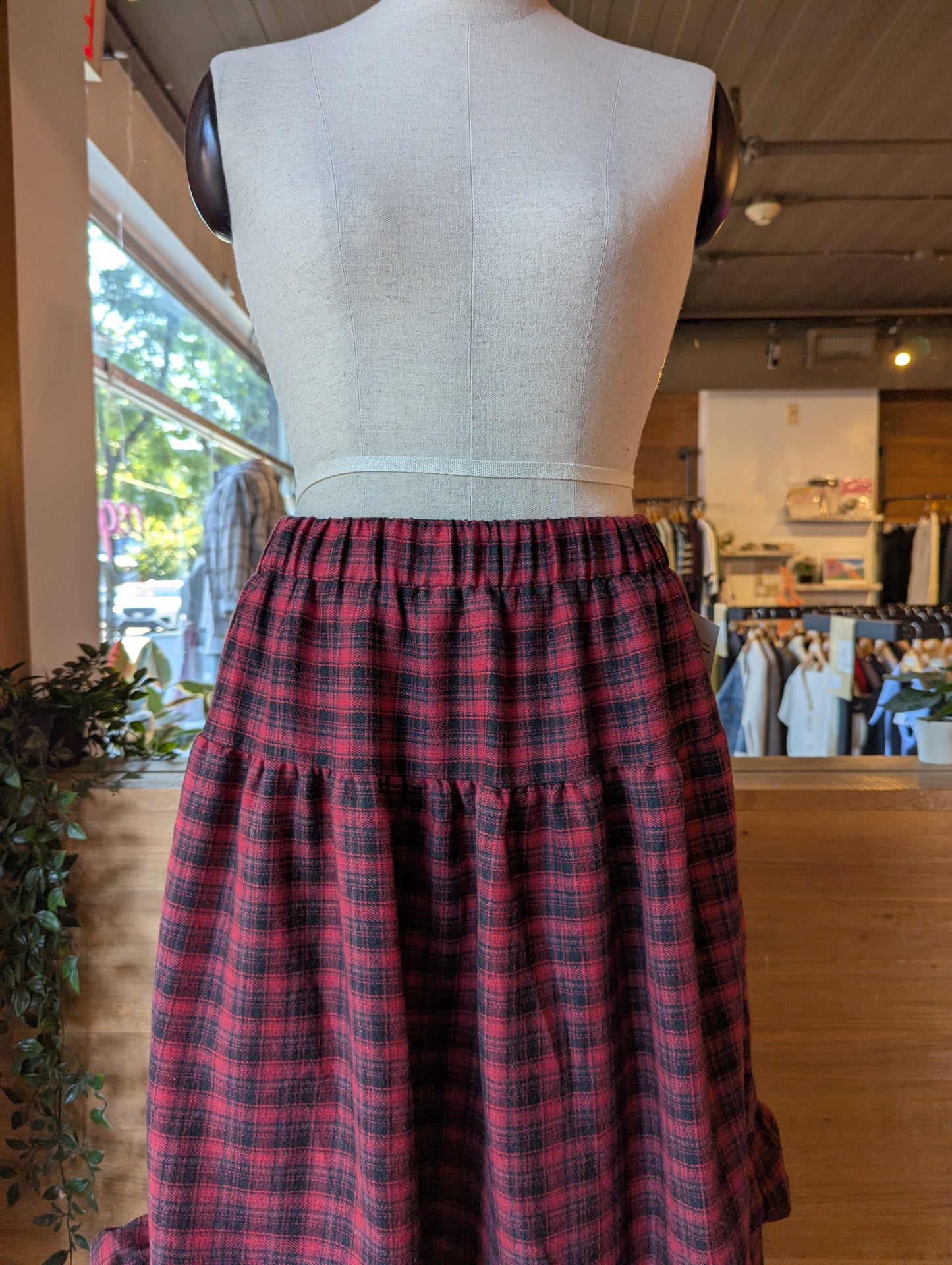 Plaid Skirt With Ruffles