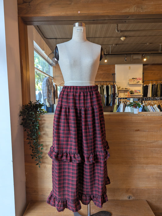 Plaid Skirt With Ruffles