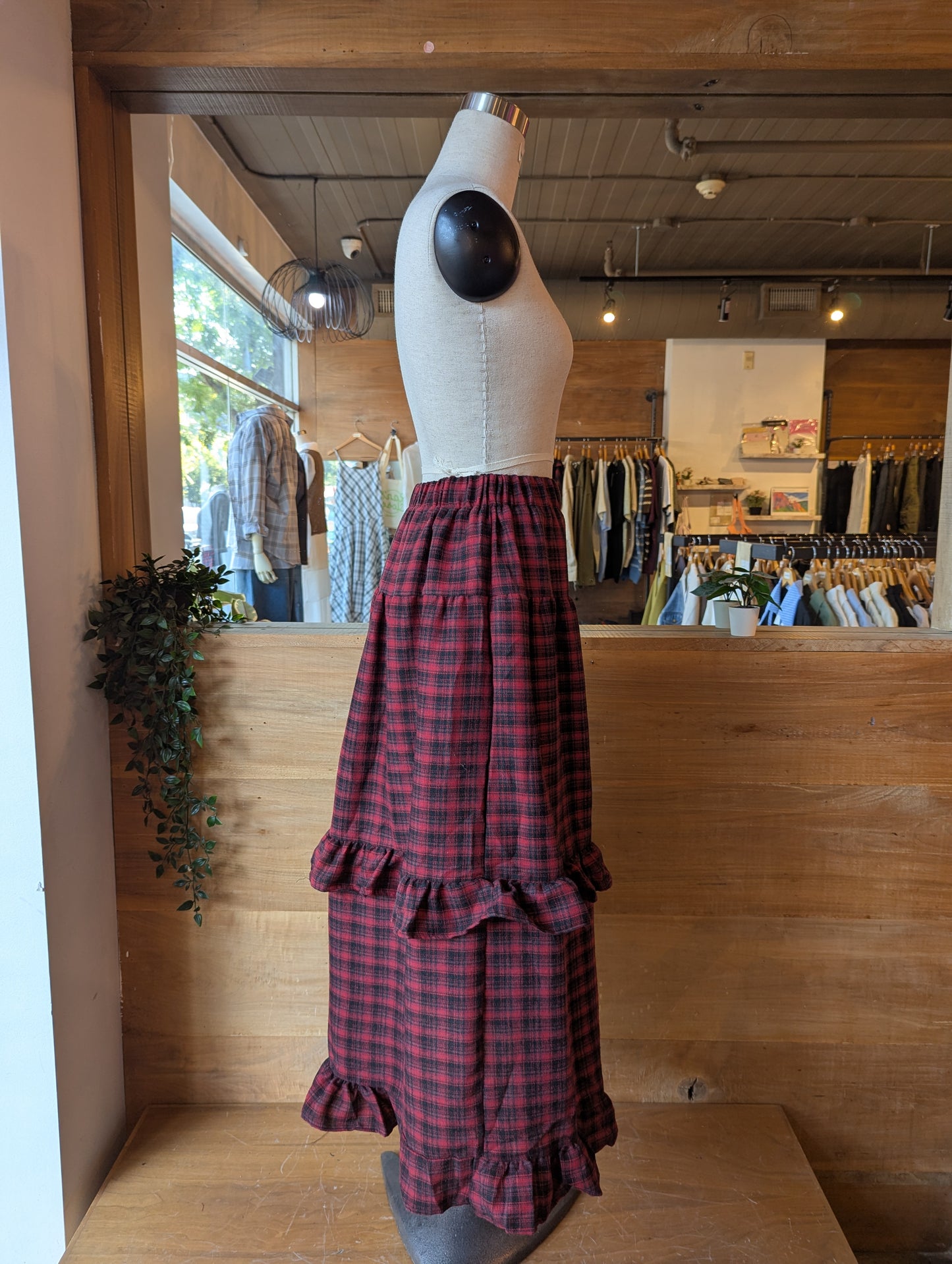 Plaid Skirt With Ruffles