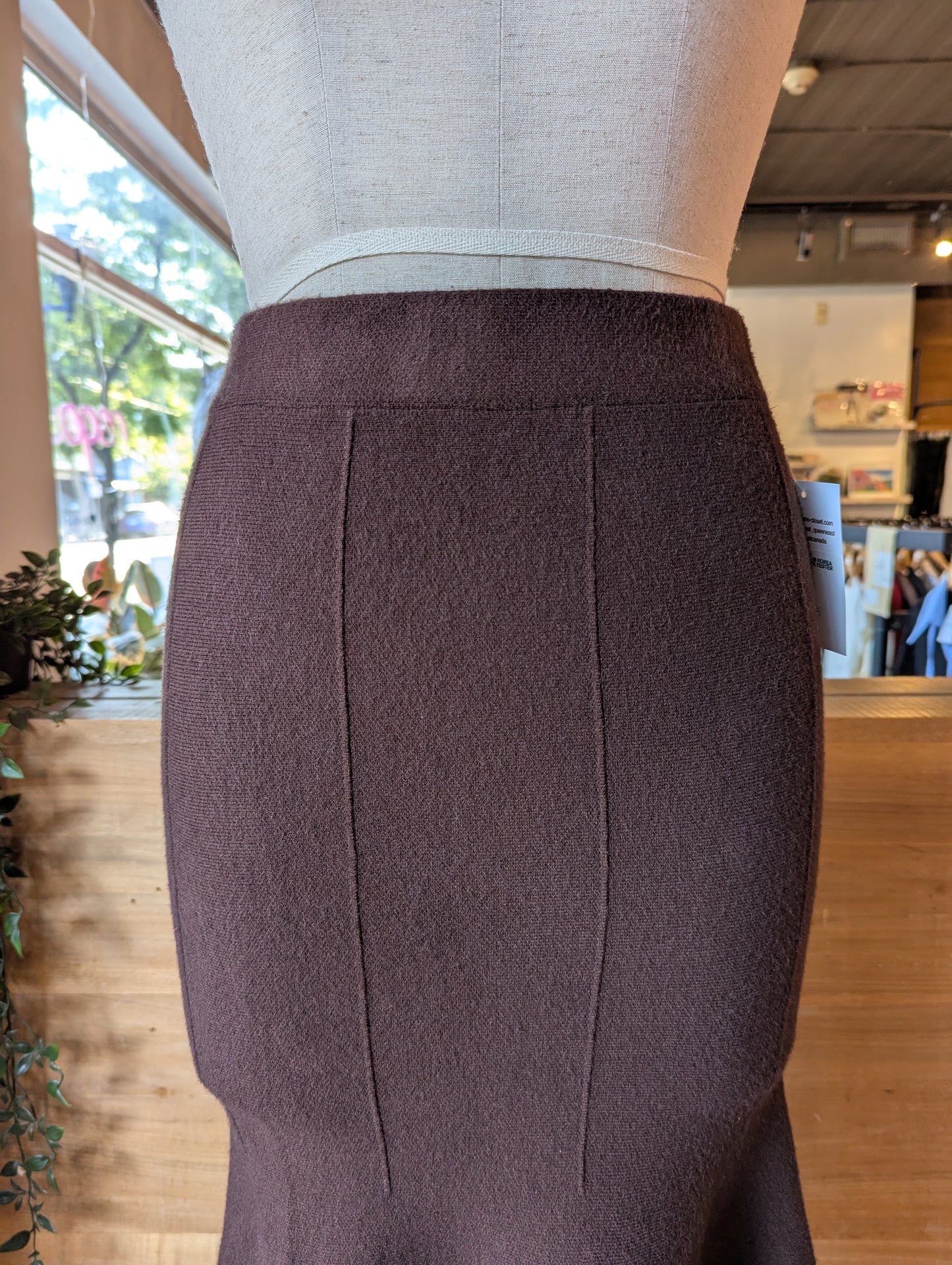 Flared Knit Midi Skirt